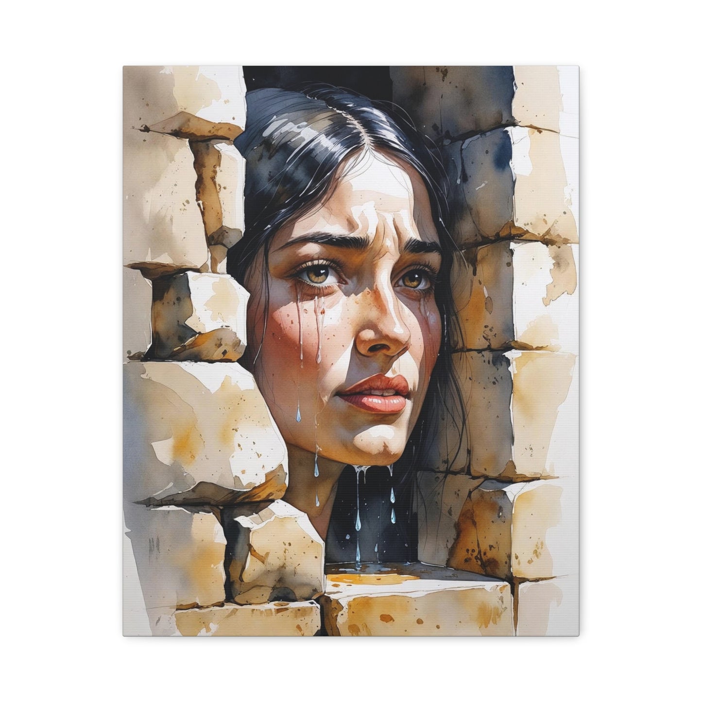 Rozafa: The Stone That Wept - Emotive Wall Art, Canvas Print, Stretched Canvas, Emotional Art, Unique Wall Decor