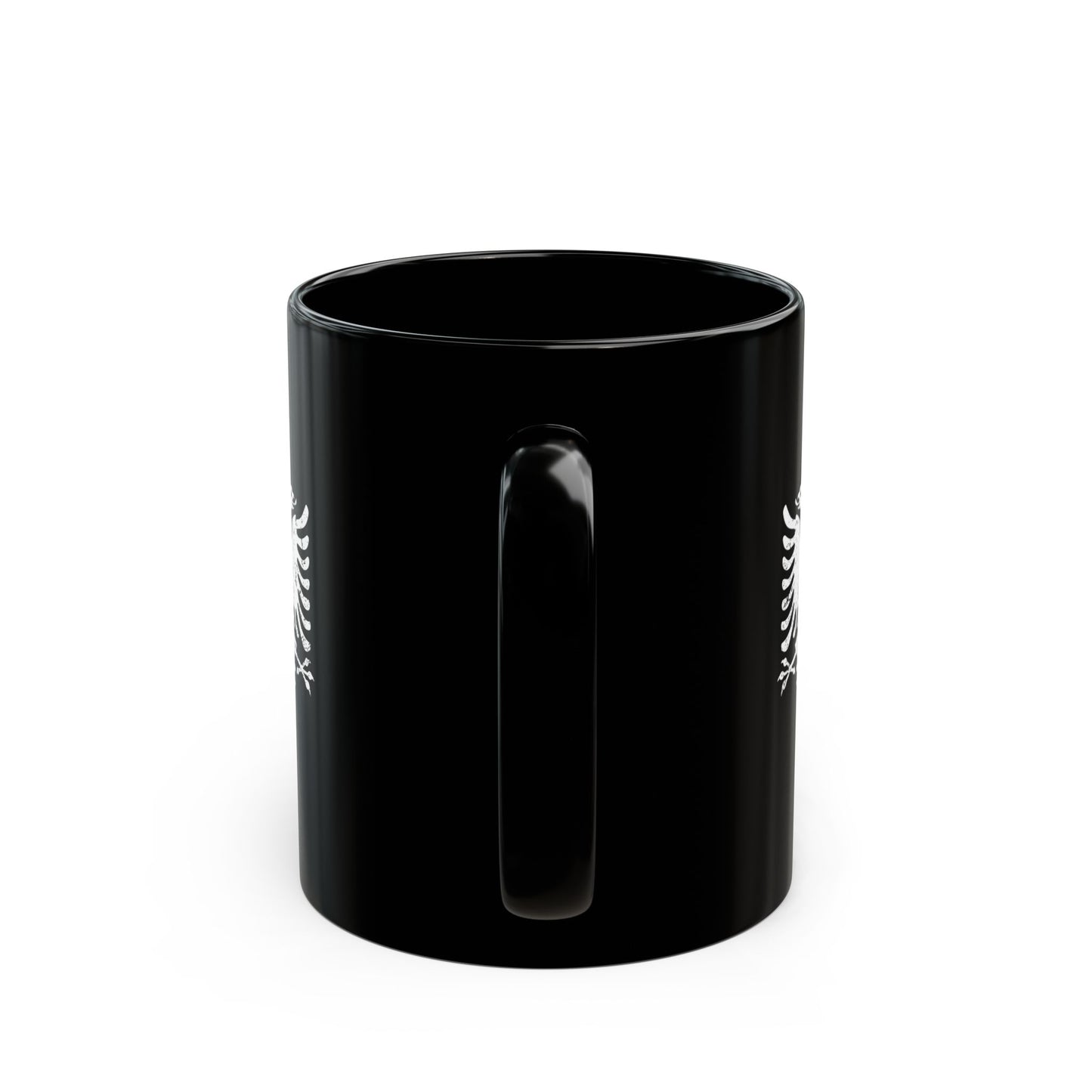 White Eagle on Black Mug – 11oz Albanian Pride Ceramic Cup | Bold Cultural Gift for Coffee Lovers & Heritage Fans