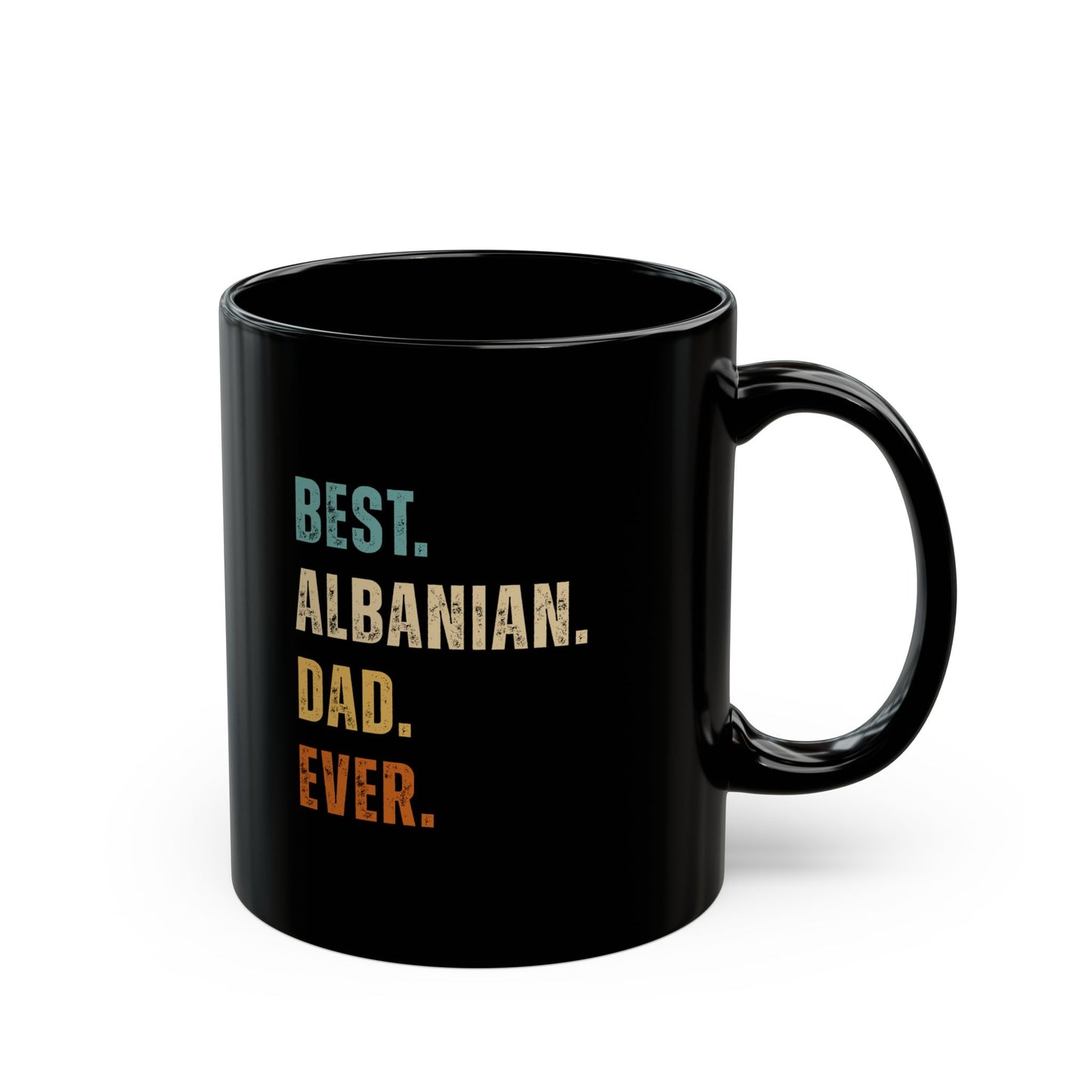 Best Albanian Dad Ever Mug – Black Ceramic Coffee Cup | Unique Gift for Father’s Day, Birthday, & Proud Albanian Dads