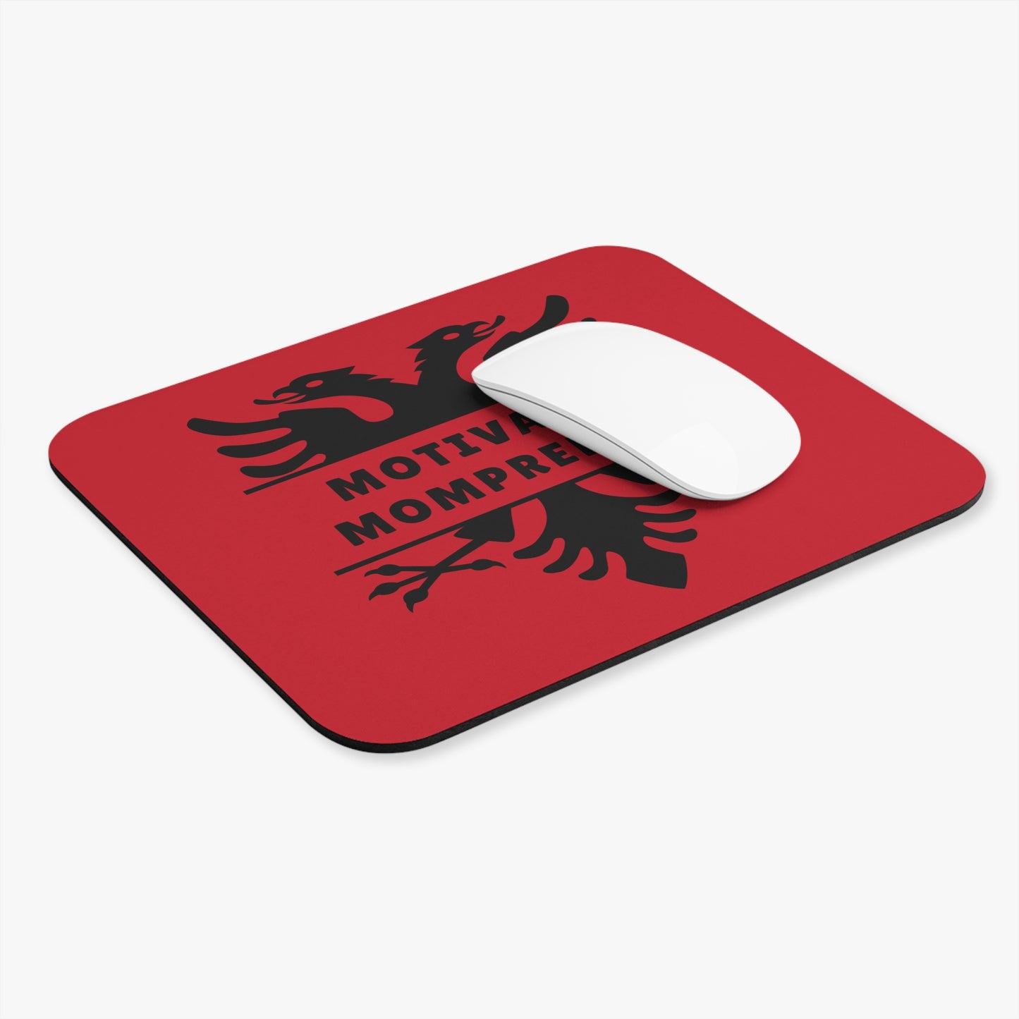 Motivated Mompreneur – Albanian Eagle Mouse Pad 9"x8" Bold Red & Black Design | Powerful Desk Mat for Moms Who Hustle