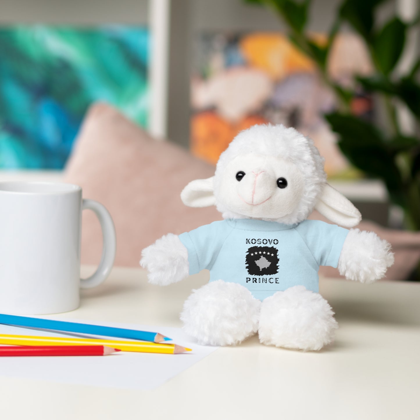 Kosovo Prince | 8" Plush Sheep with Personalized Tee – Soft & Gentle Gift for Boys & Toddlers
