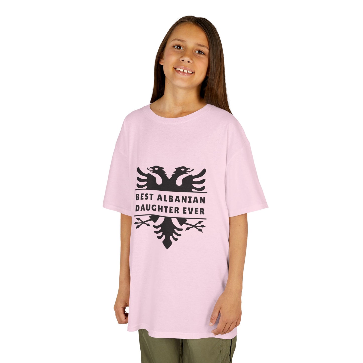 Best Albanian Daughter Ever – Kids Heavy Cotton™ T-Shirt Youth Heritage Apparel | Cultural Pride Tee | Perfect for Birthdays
