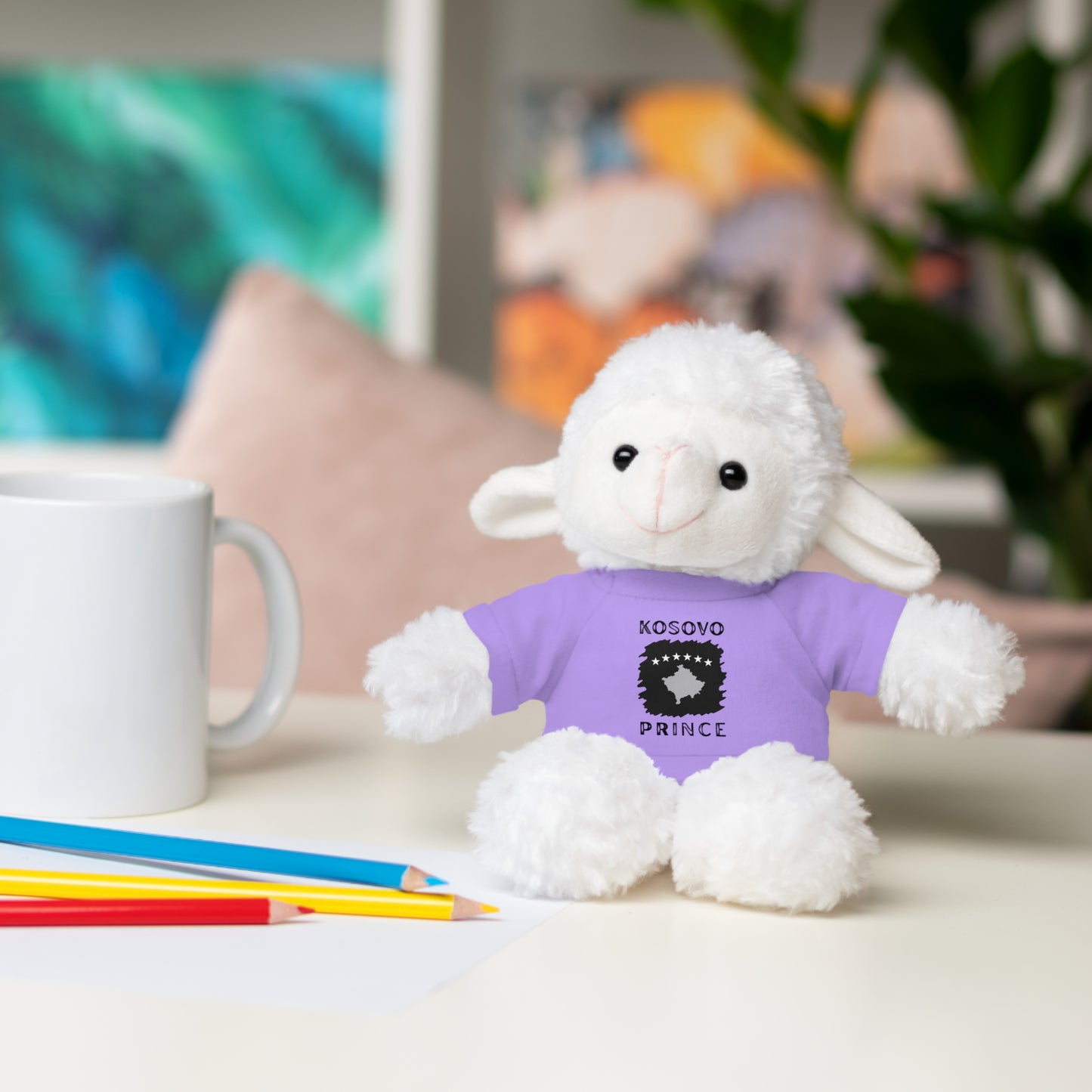 Kosovo Prince | 8" Plush Sheep with Personalized Tee – Soft & Gentle Gift for Boys & Toddlers