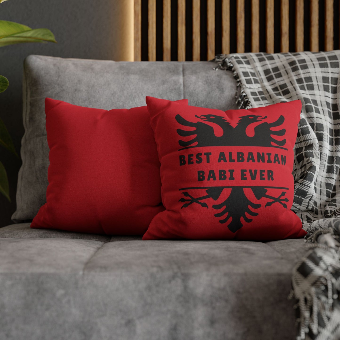 Best Albanian Babi Ever Red & Black Pillowcase – Bold Patriotic Gift, Father’s Day Accent, Albania-Inspired Home Decor