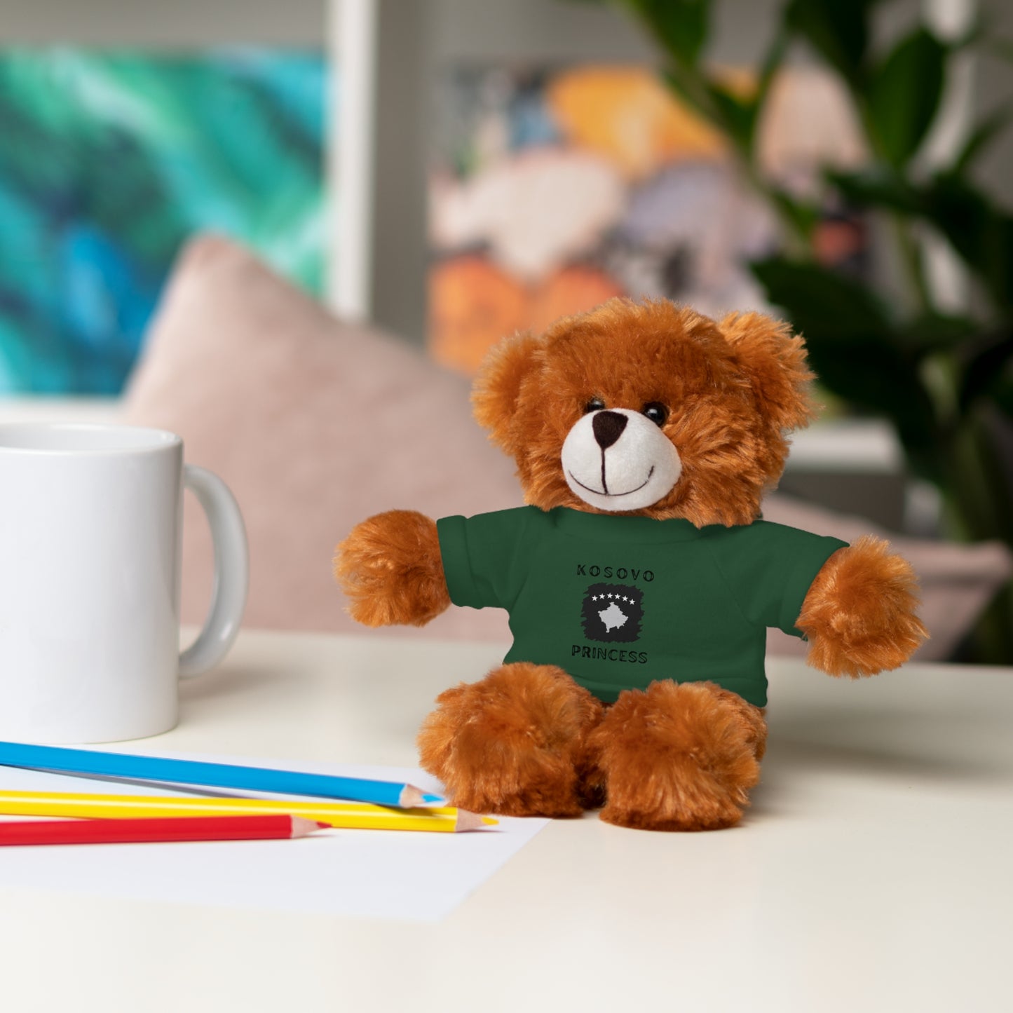 Kosovo Princess | 8" Teddy Bear with Personalized Tee – Cute Plush Gift for Kids & Toddlers