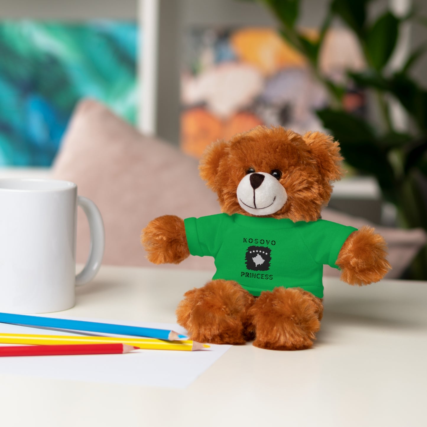Kosovo Princess | 8" Teddy Bear with Personalized Tee – Cute Plush Gift for Kids & Toddlers