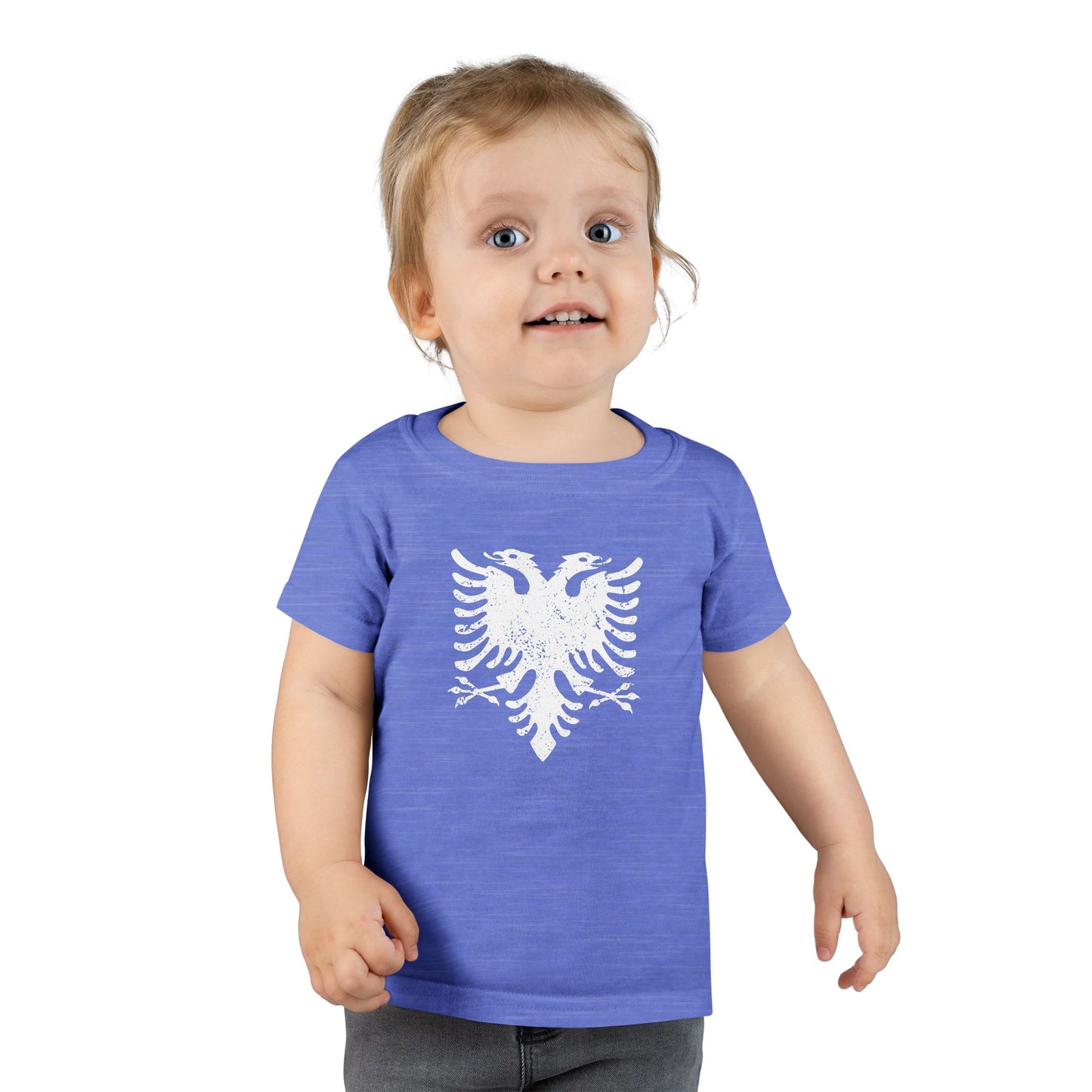 Toddler White Eagle Graphic Tee – Soft Cotton Shirt | Distressed Eagle Design for Boys & Girls, Heritage-Inspired Kidswear