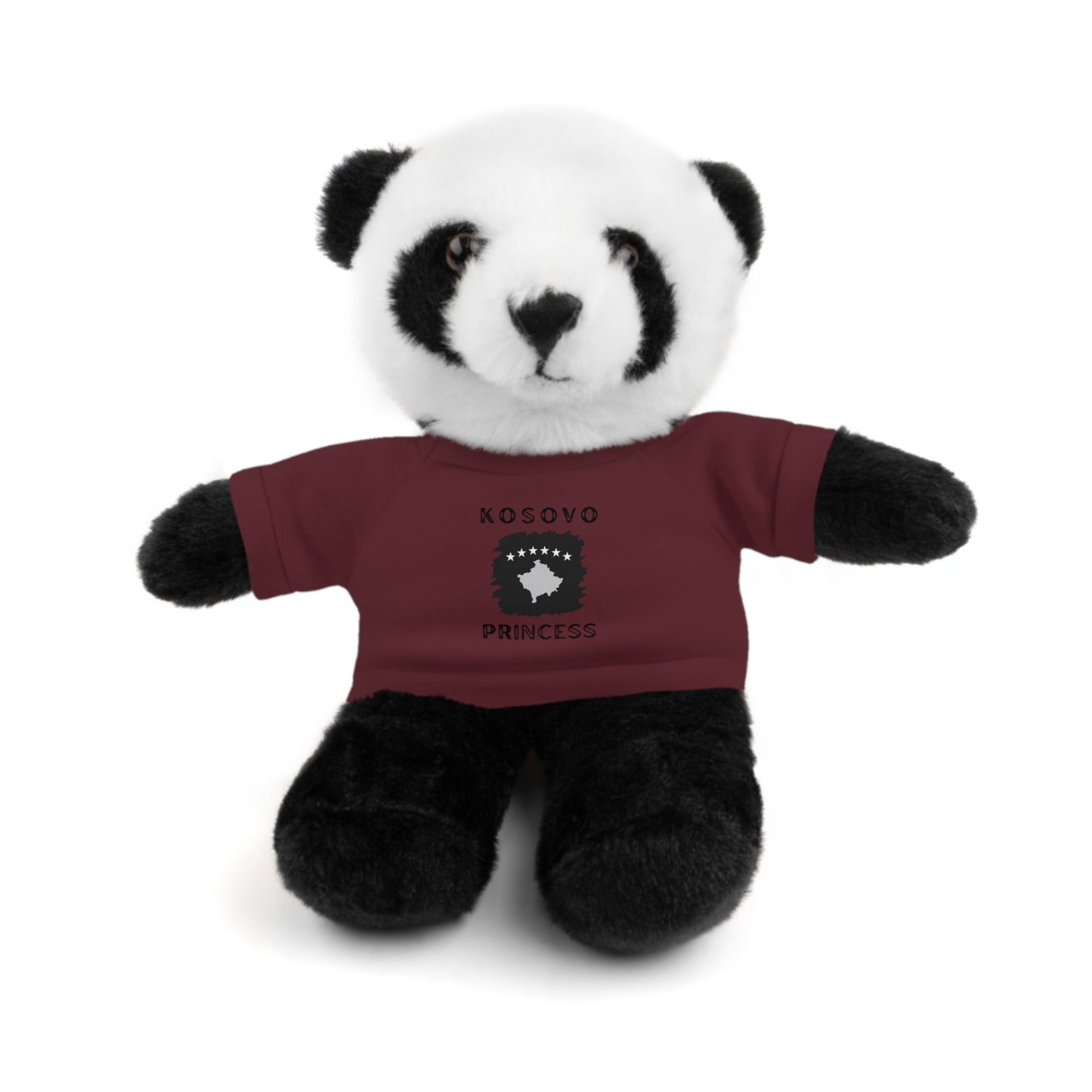 Kosovo Princess | 8" Plush Panda with Personalized Tee – Cute & Cuddly Gift for Kids & Toddlers