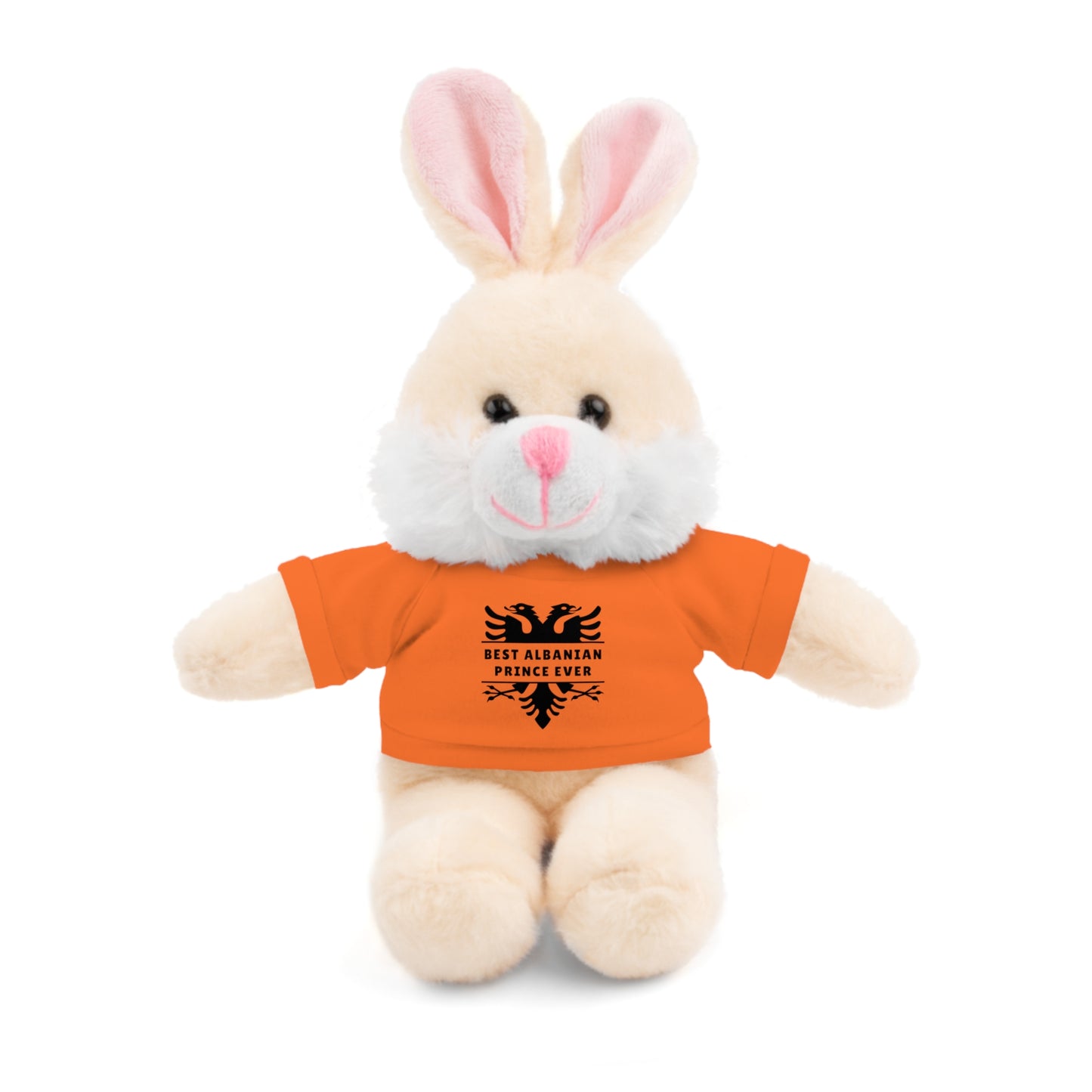 Best Albanian Prince Ever | Personalized 8" Plush Bunny | Multi-Color Custom Tee | Cute Gift for Kids
