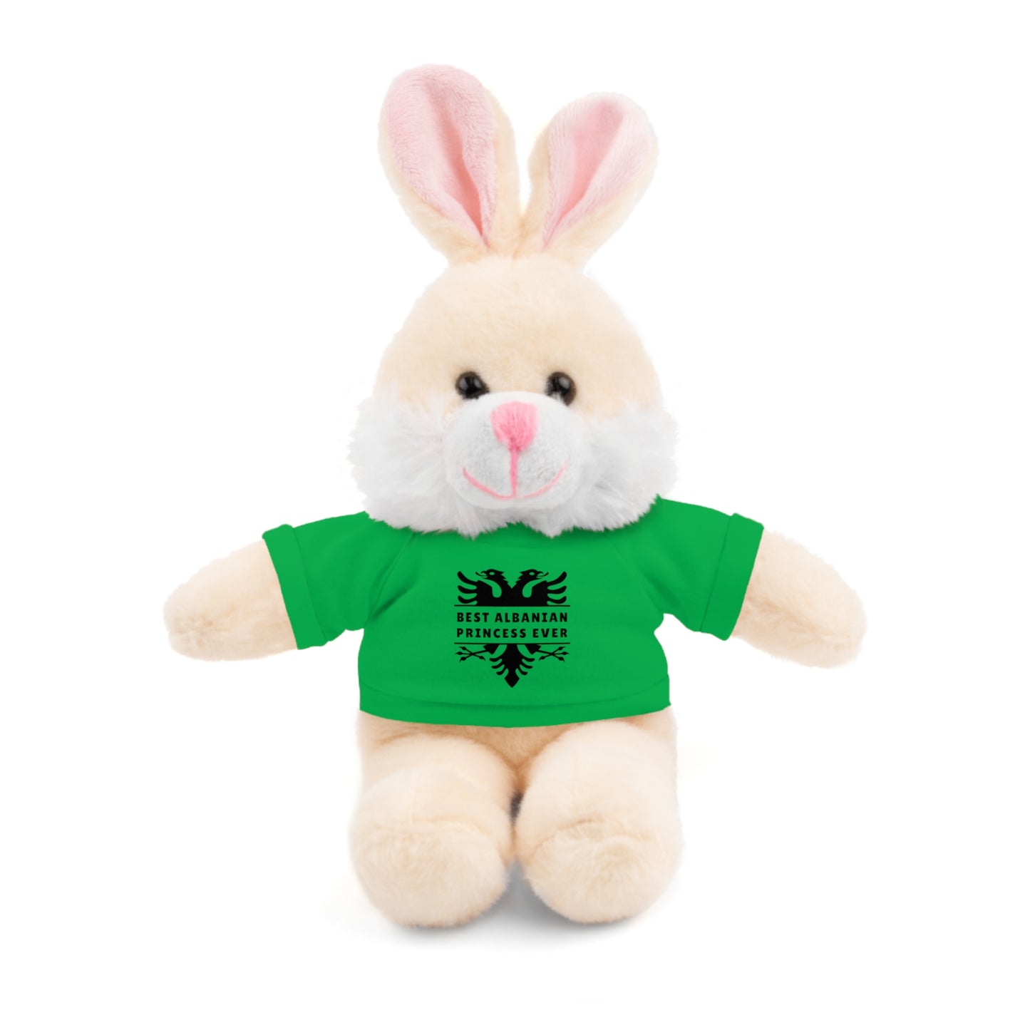 Best Albanian Princess Ever | Personalized 8" Plush Bunny with Custom Tee | Cute Gift for Kids