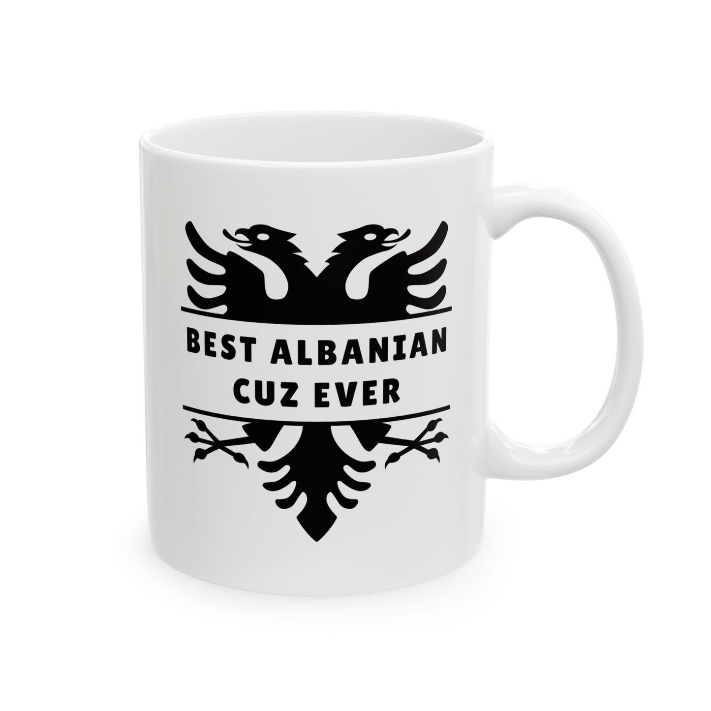 Best Albanian Cuz – 11 oz White Ceramic Mug Bold Family Vibes | Everyday Drinkware | Proud Albanian Identity in Every Sip