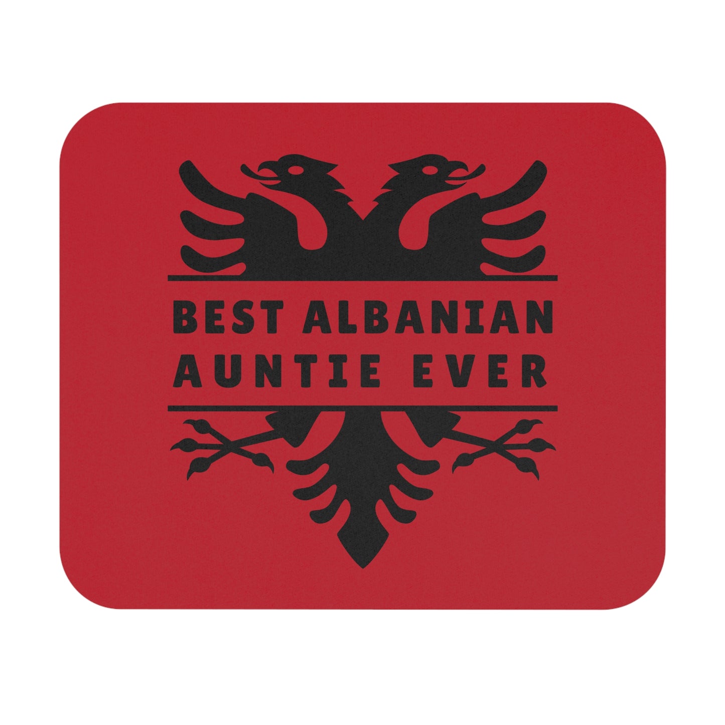Best Albanian Auntie Ever – Patriotic Mouse Pad 9"x8" Desk Mat with Double-Headed Eagle | Gift for Teze, or Halla