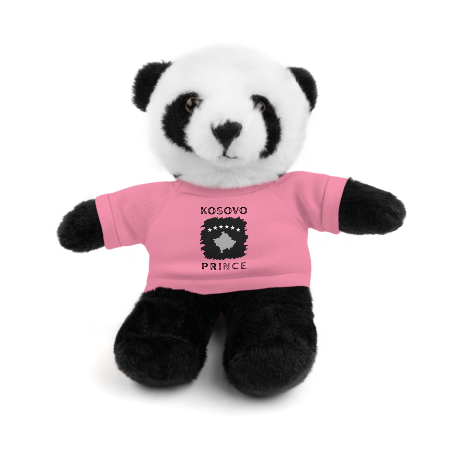 Kosovo Prince | 8" Plush Panda with Personalized Tee – Sweet & Snuggly Gift for Boys & Toddlers