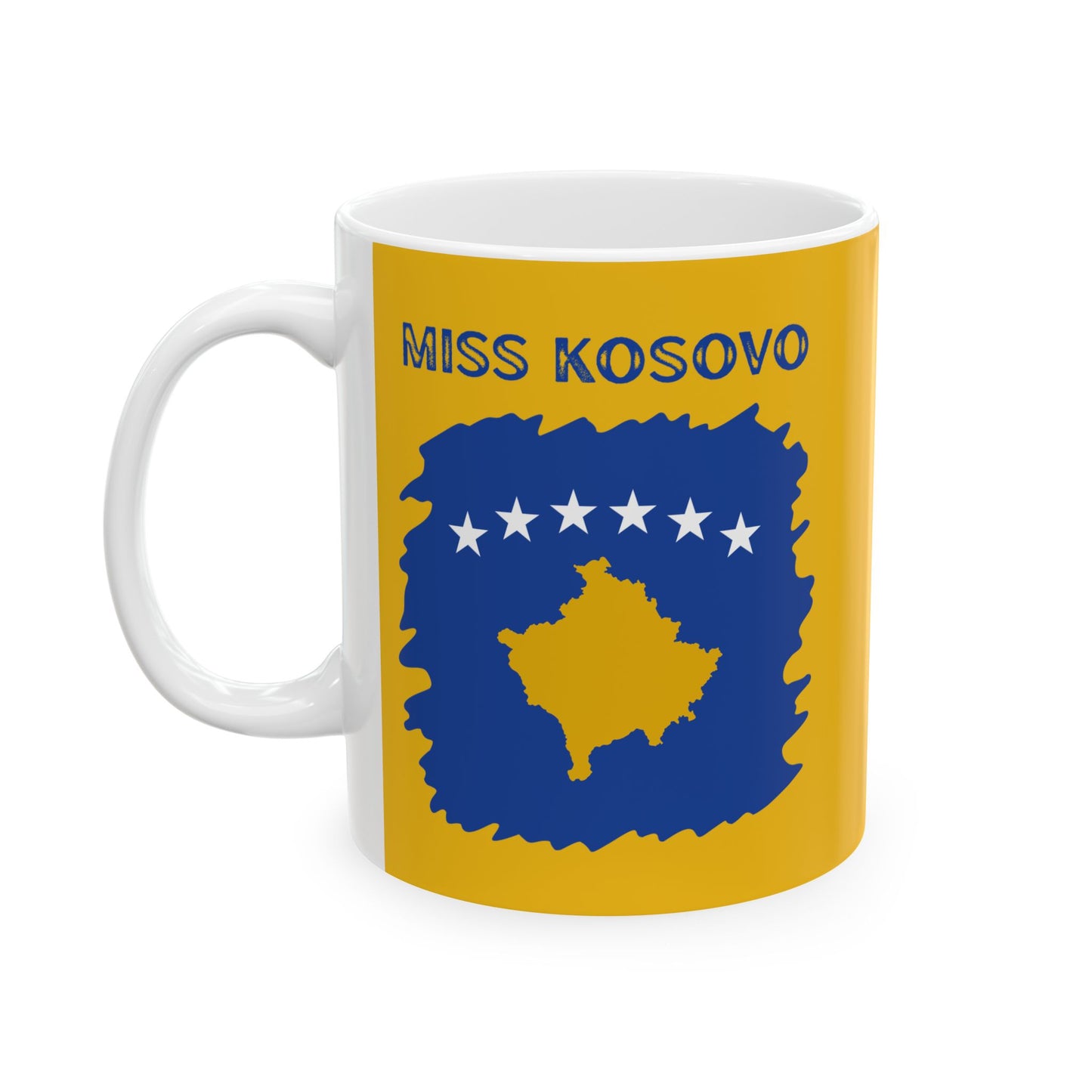 Miss Kosovo Flag Ceramic Mug – Unique 11oz Coffee Cup for Patriots | Perfect Holiday Gift & Home Decor