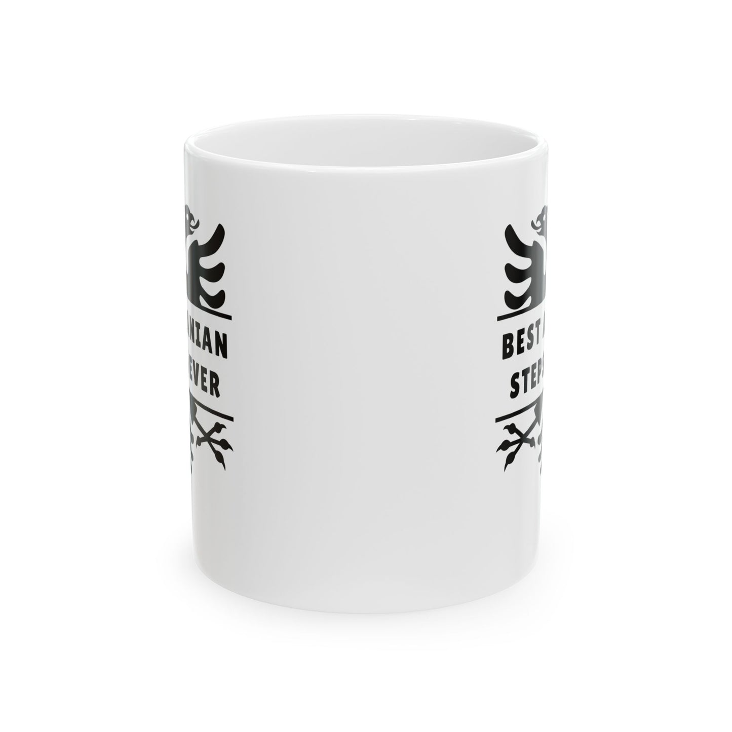 Best Albanian Stepson Ever – 11 oz White Ceramic Mug Bold Black Eagle Design | Gift of Love & Heritage | Perfect for Coffee, Tea & Everyday Moments