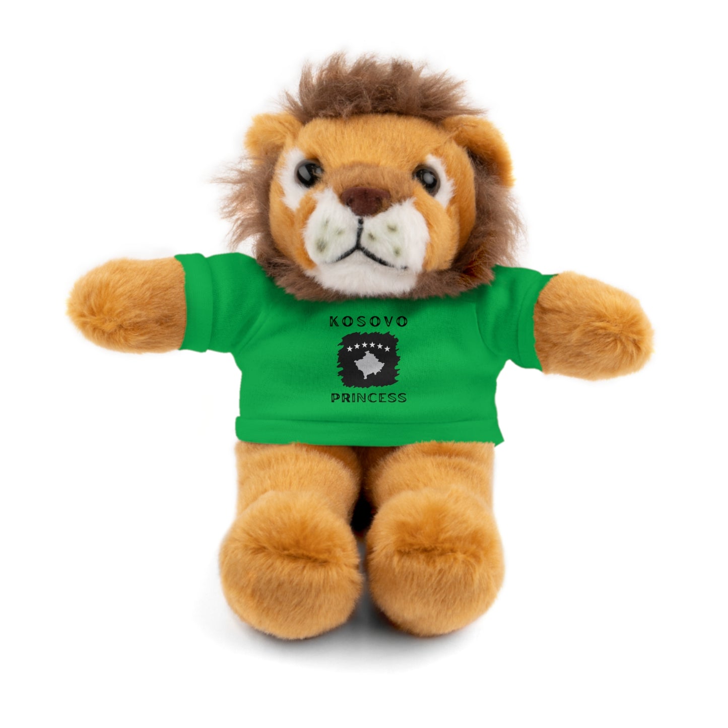 Kosovo Princess | 8" Plush Lion with Personalized Tee – Majestic & Cuddly Gift for Kids & Toddlers