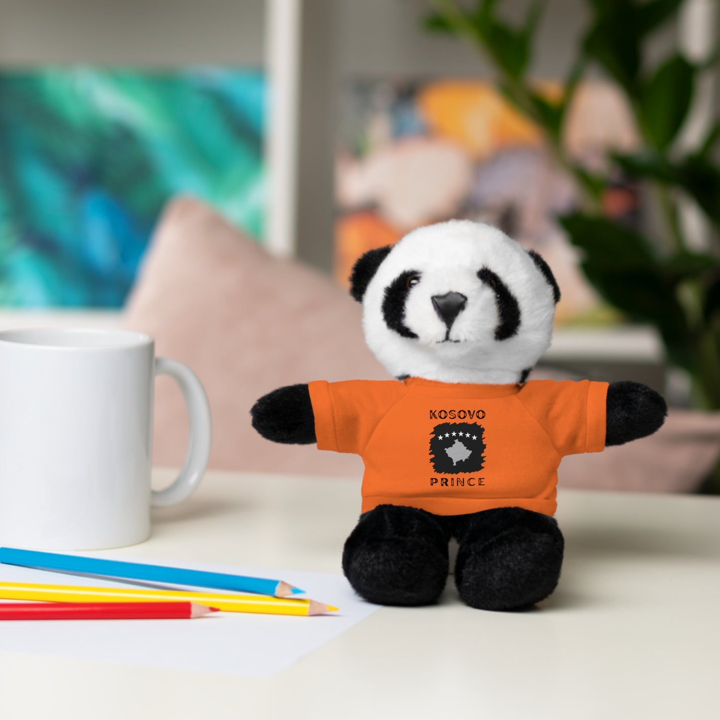 Kosovo Prince | 8" Plush Panda with Personalized Tee – Sweet & Snuggly Gift for Boys & Toddlers