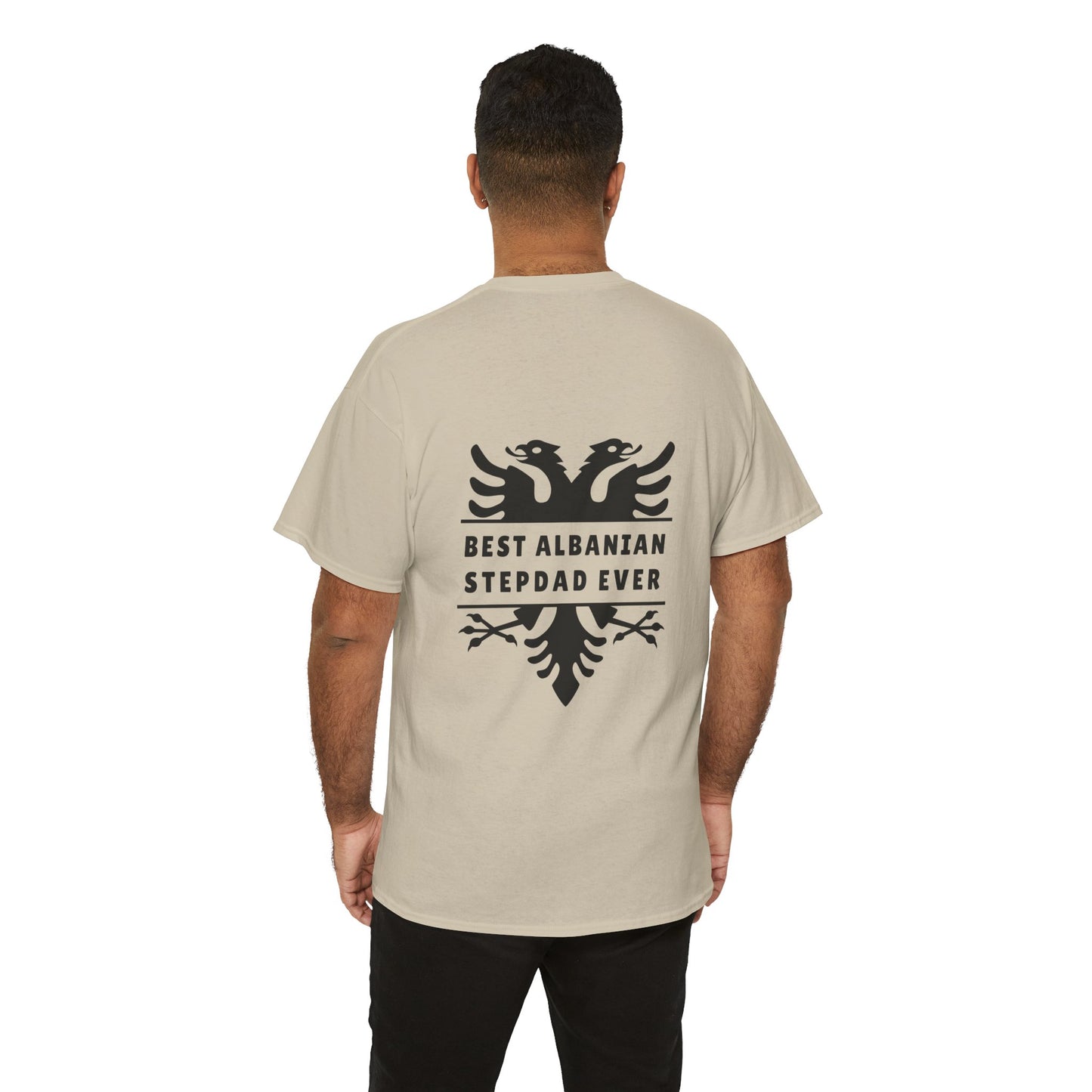 Best Albanian Stepdad Ever – Dual-Sided T-Shirt | Albanian Eagle Pride Tee | Gift for Stepfathers | Multiple Colors Available