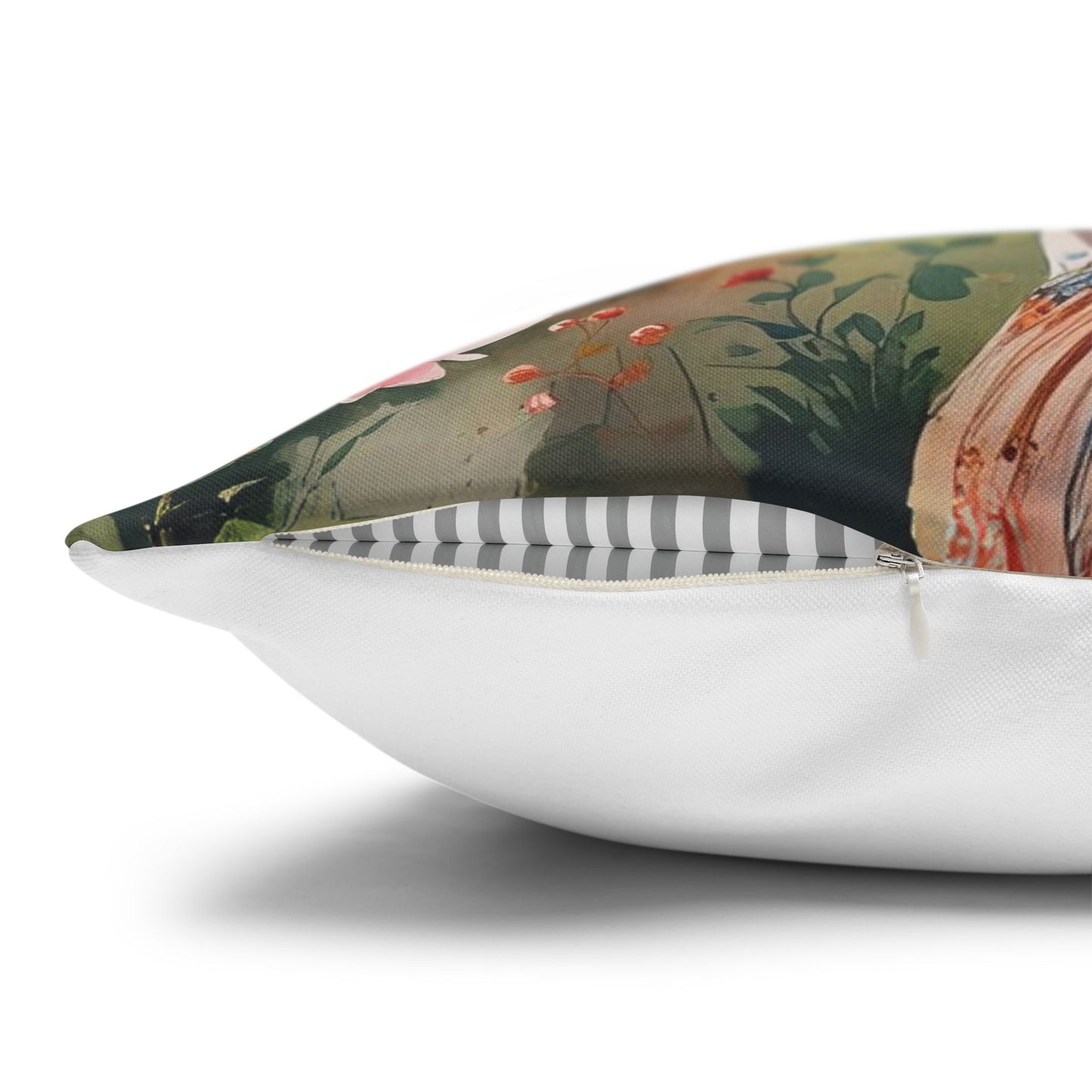 Romani Girl “Luludi” Pillowcase – Single-Sided Portrait Print | Floral Balkan Decor | Cultural Accent Cushion | 4 Sizes Available