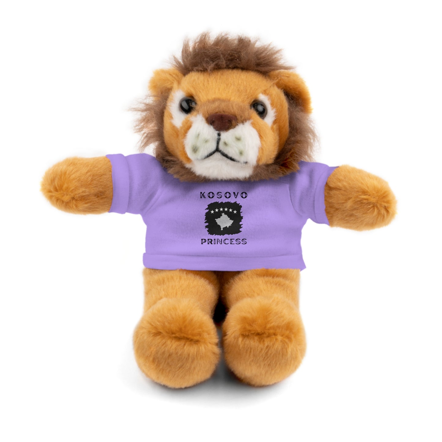 Kosovo Princess | 8" Plush Lion with Personalized Tee – Majestic & Cuddly Gift for Kids & Toddlers