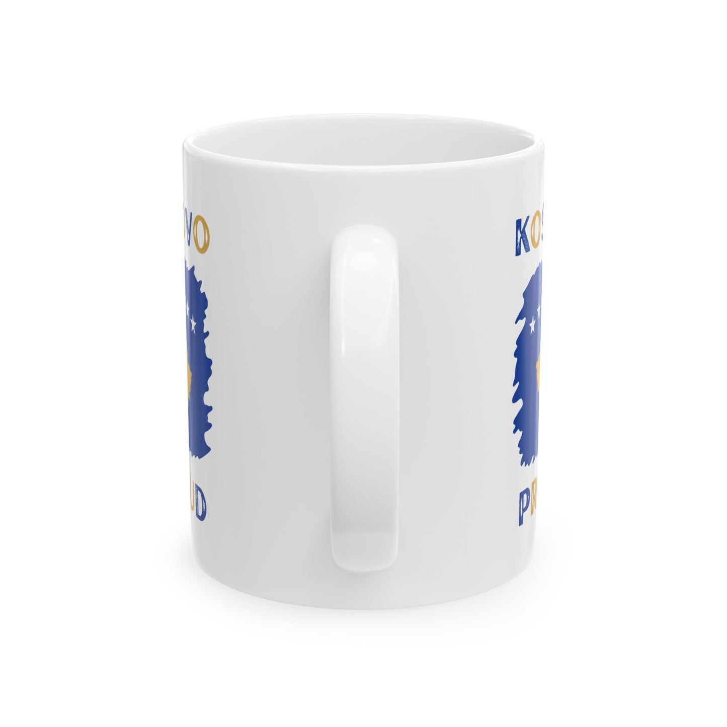 Kosovo Proud Mug – 11oz Ceramic Cup | Yellow & Blue Flag Design for Everyday Pride, Gift Giving & Cultural Celebrations
