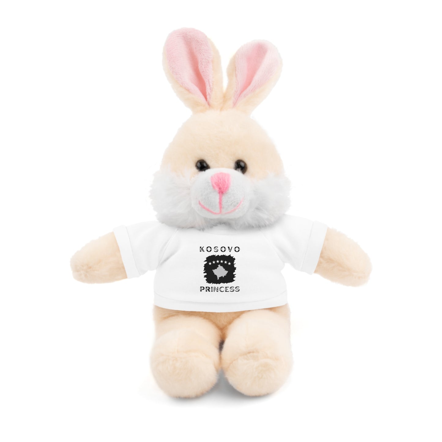 Kosovo Princess | 8" Plush Bunny with Personalized Tee – Cute Stuffed Animal Gift for Kids & Toddlers