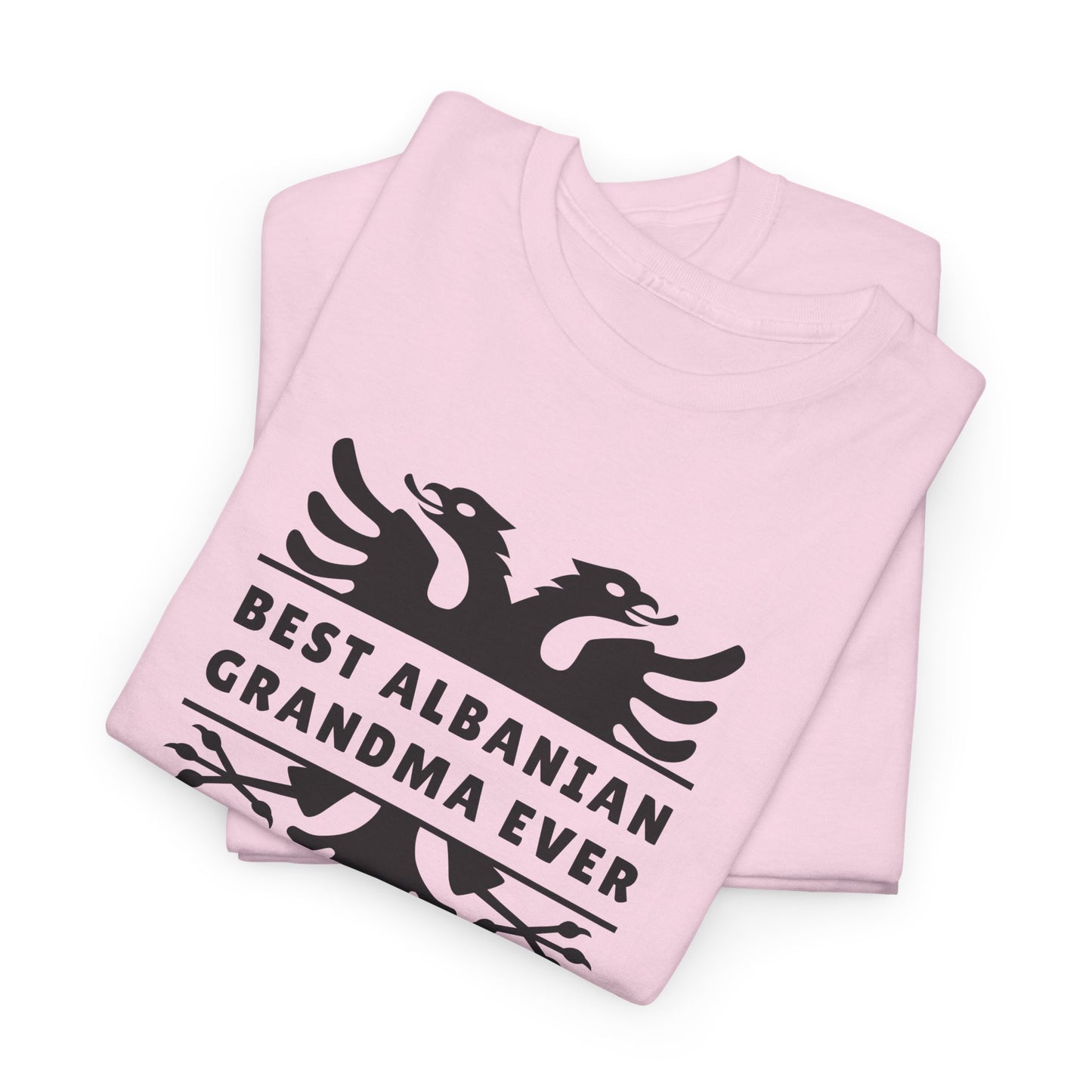 Best Albanian Grandma Ever – Unisex Heavy Cotton T-Shirt Heritage with Heart | Gift for Grandma | Proud Albanian Family Wear
