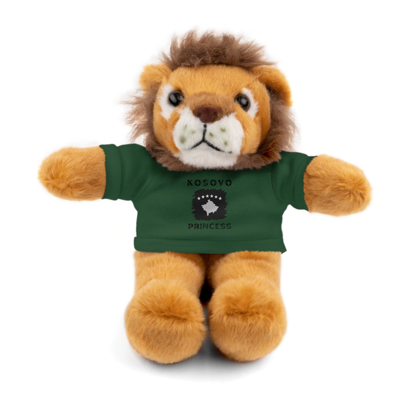 Kosovo Princess | 8" Plush Lion with Personalized Tee – Majestic & Cuddly Gift for Kids & Toddlers