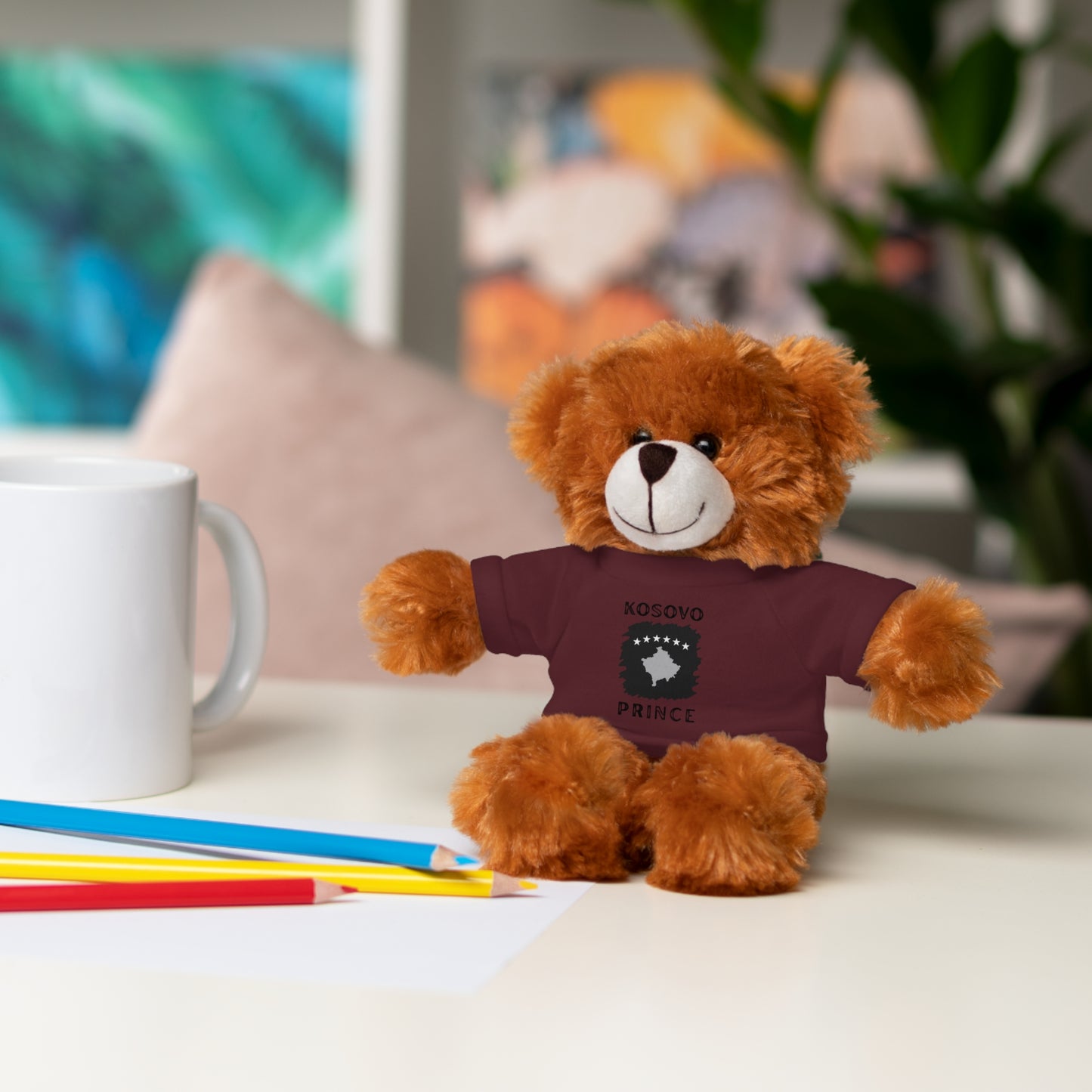 Kosovo Prince | 8" Plush Teddy Bear with Personalized Tee – Soft & Custom Gift for Boys & Toddler