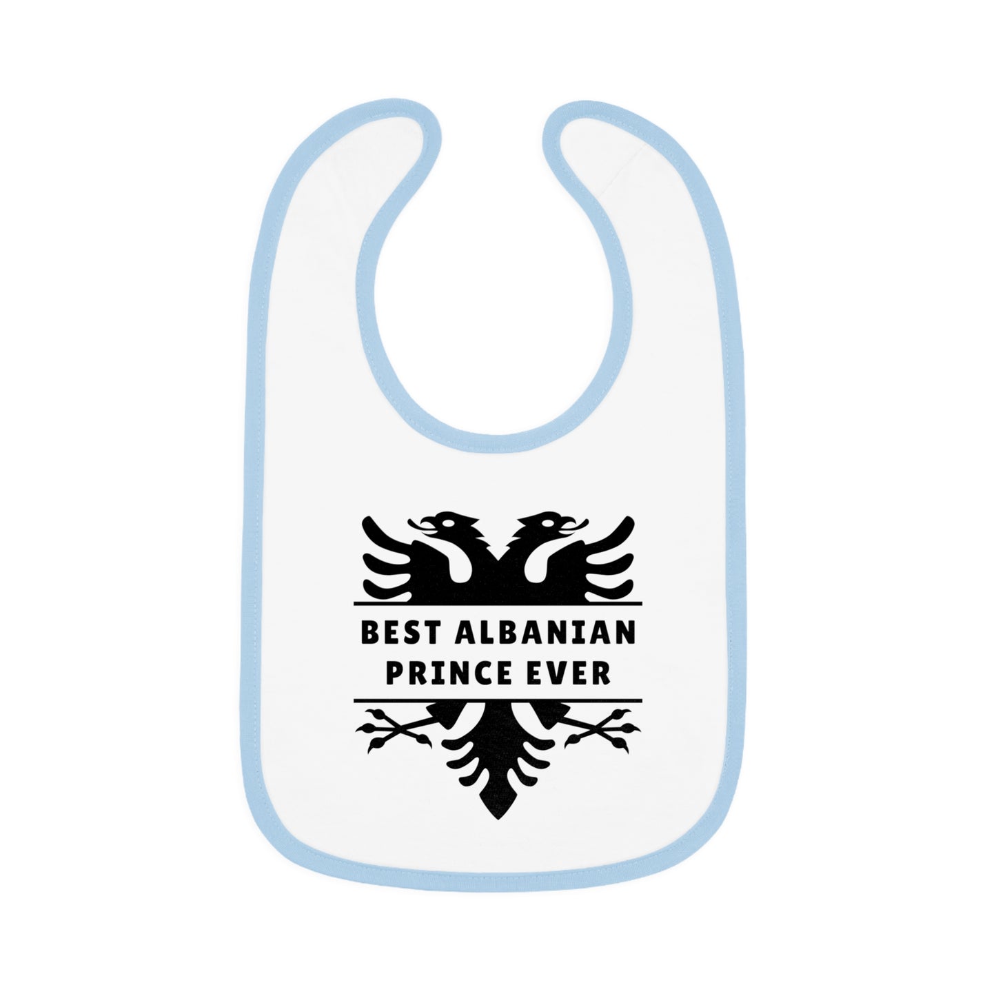 Best Albanian Prince Ever Baby Bib | Soft Contrast Trim Bib – Cute Gift for Newborns, Baby Showers & More