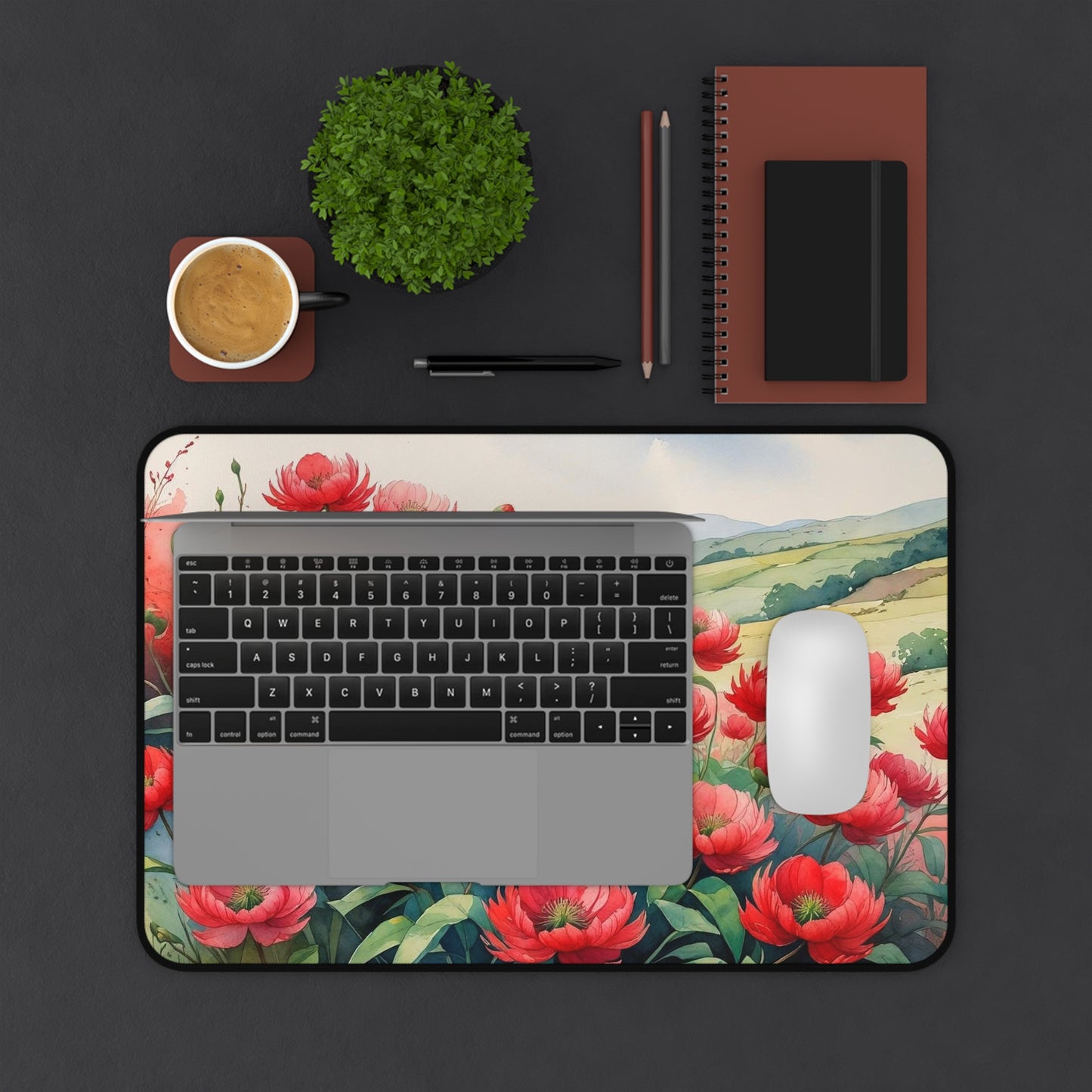 Kosovo National Flower Desk Mat – Paeonia Edition (12" x 18") Elegant Floral Desk Accessory | Cultural Tribute | Gift for Nature Lovers & Proud Kosovars