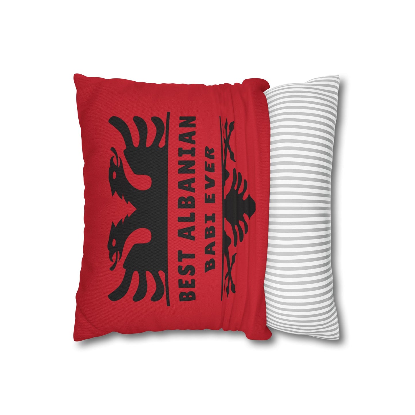Best Albanian Babi Ever Red & Black Pillowcase – Bold Patriotic Gift, Father’s Day Accent, Albania-Inspired Home Decor
