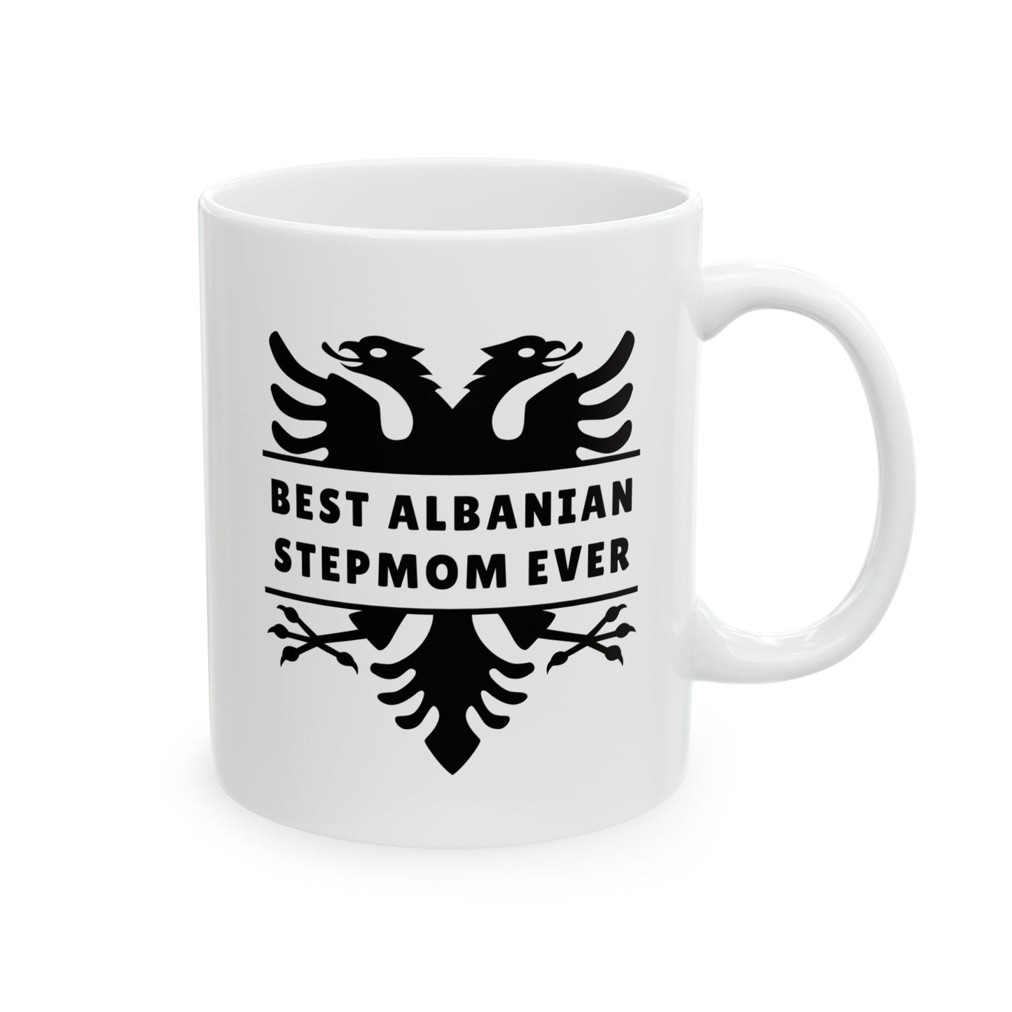 Best Albanian Stepmom Ever – 11oz Ceramic Mug Heartfelt Gift for Stepmothers | Albanian Eagle Mug | Perfect for Birthdays, Holidays, or Just Because