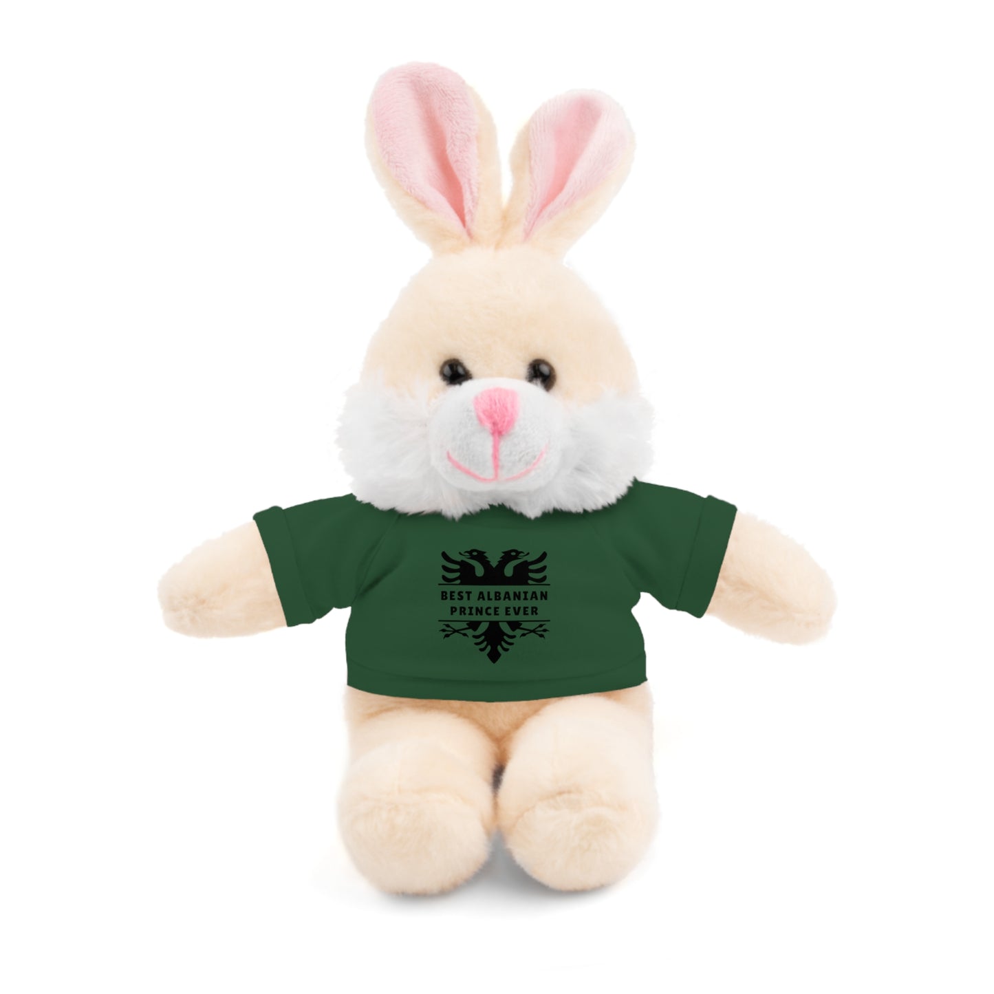 Best Albanian Prince Ever | Personalized 8" Plush Bunny | Multi-Color Custom Tee | Cute Gift for Kids
