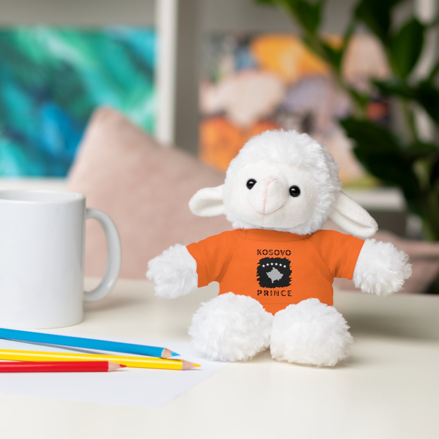 Kosovo Prince | 8" Plush Sheep with Personalized Tee – Soft & Gentle Gift for Boys & Toddlers