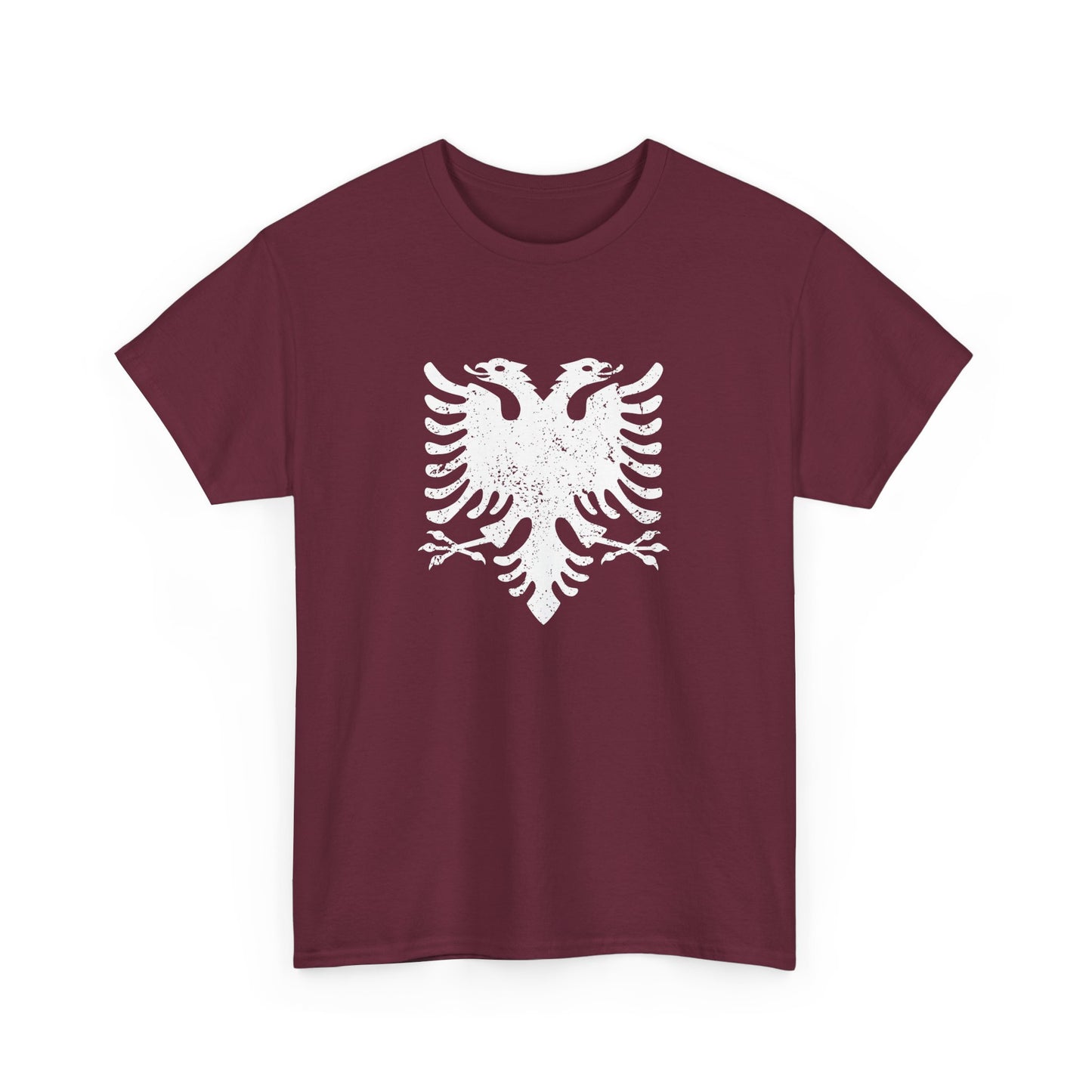 Stylish Unisex Distressed Albanian Eagle Tee – Heavy Cotton T-Shirt | Bold Heritage Wear for Everyday Style, Gifts & Festivals