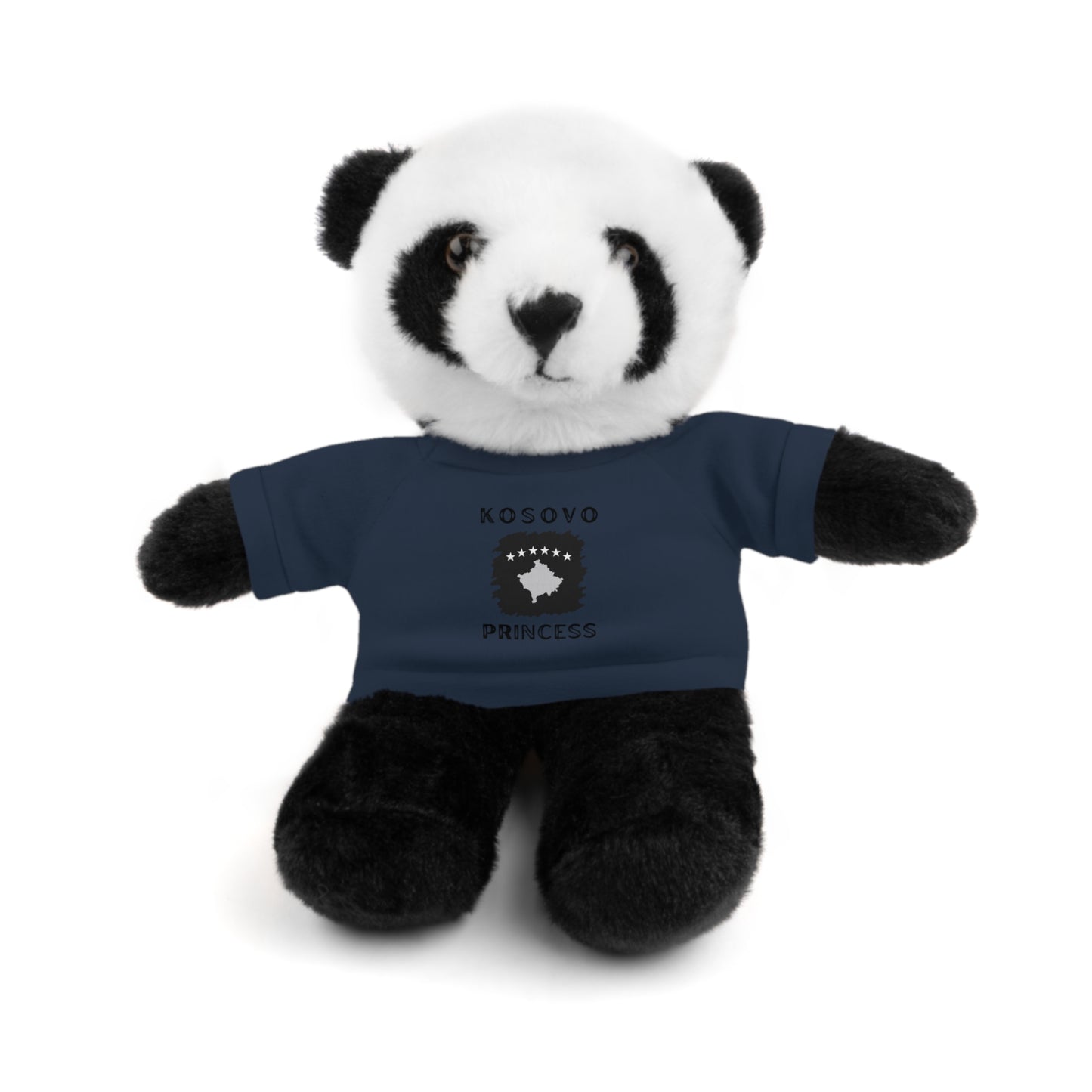 Kosovo Princess | 8" Plush Panda with Personalized Tee – Cute & Cuddly Gift for Kids & Toddlers