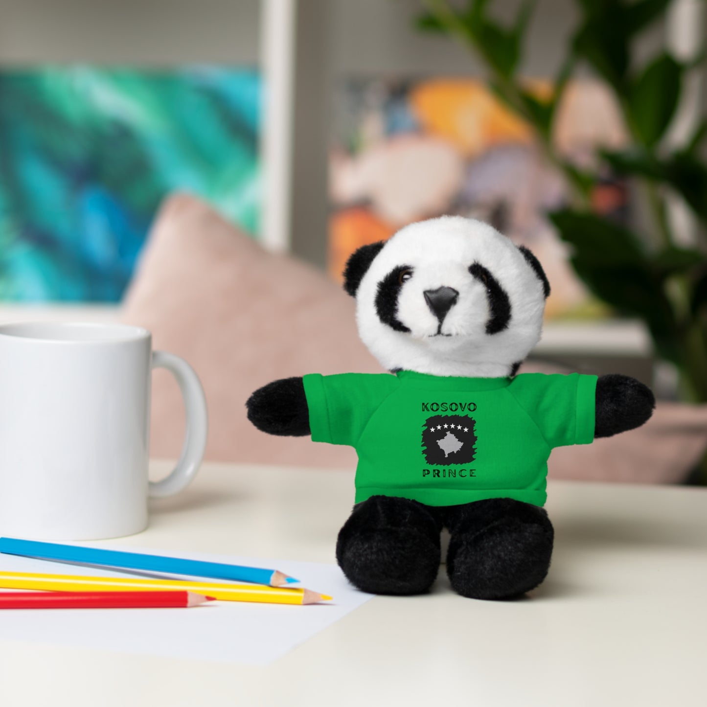 Kosovo Prince | 8" Plush Panda with Personalized Tee – Sweet & Snuggly Gift for Boys & Toddlers