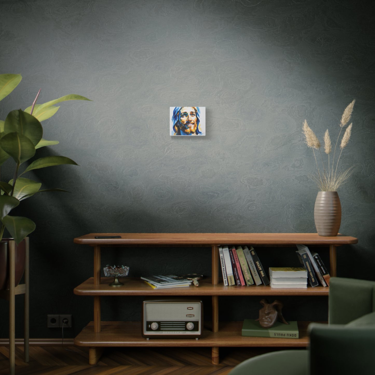 Joyful Light: Jesus Christ in Kosovo’s Colors – Watercolor Style Portrait Matte Canvas Wall Art