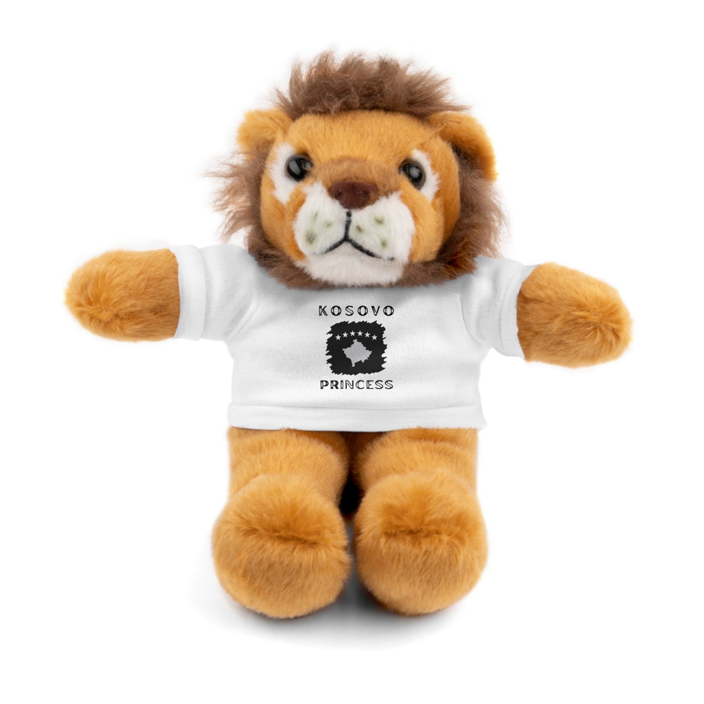Kosovo Princess | 8" Plush Lion with Personalized Tee – Majestic & Cuddly Gift for Kids & Toddlers