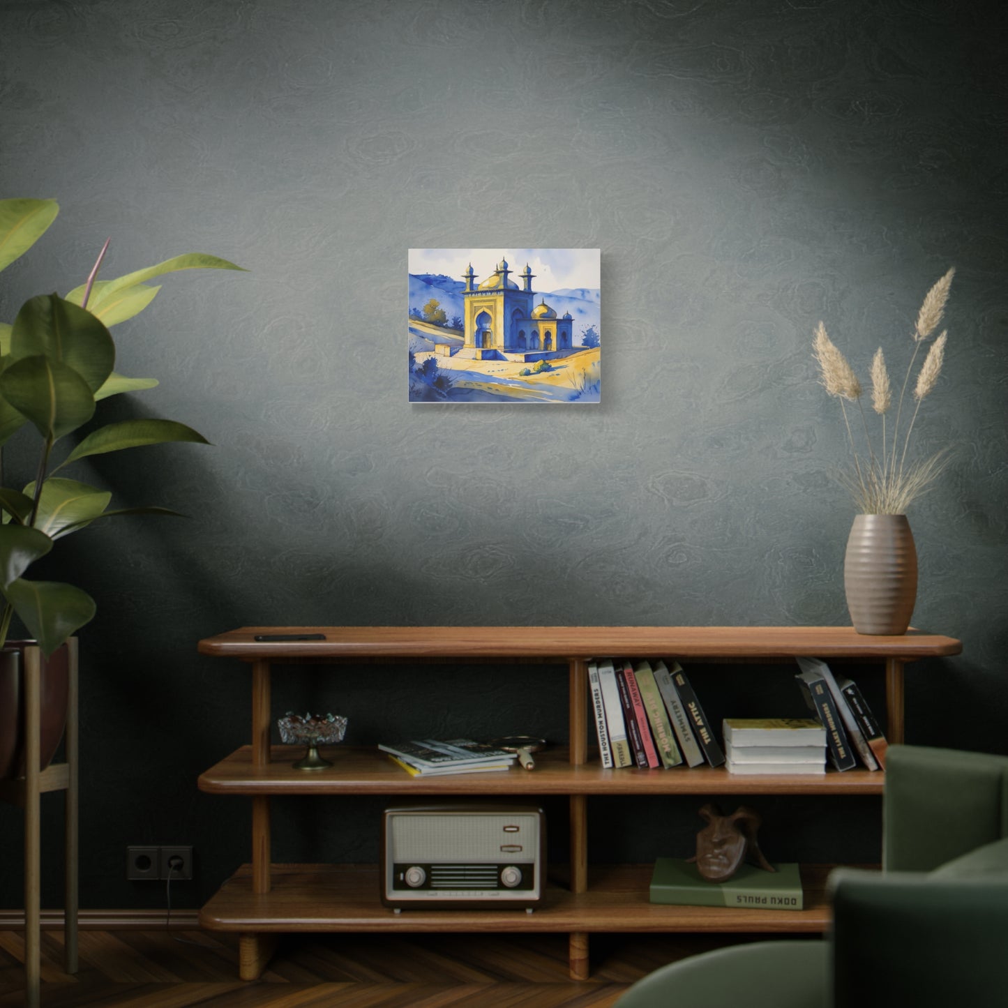 The Stillness of the Dervish: A Sufi Temple in Kosovo’s Light, Watercolor Style Canvas Art Print, Home Office Artwork