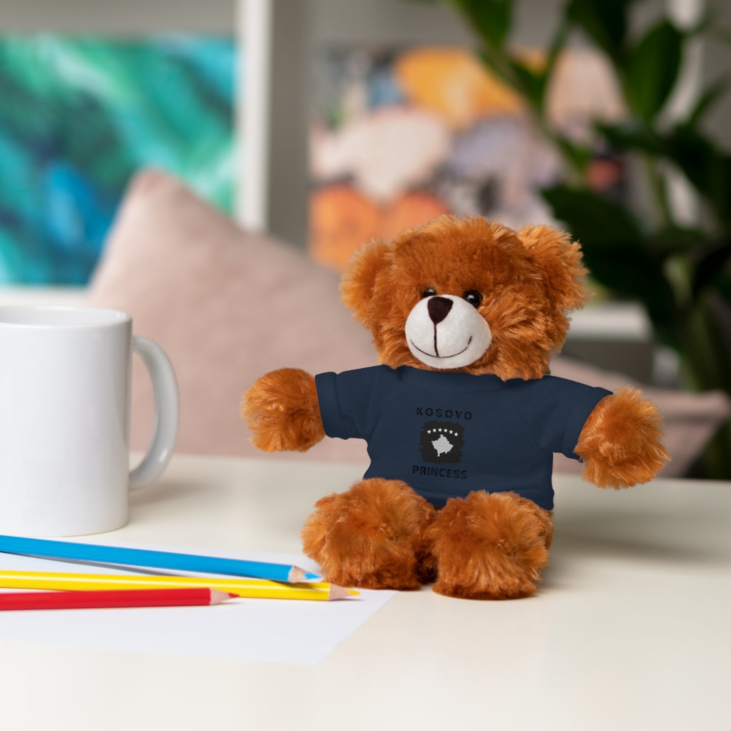 Kosovo Princess | 8" Teddy Bear with Personalized Tee – Cute Plush Gift for Kids & Toddlers