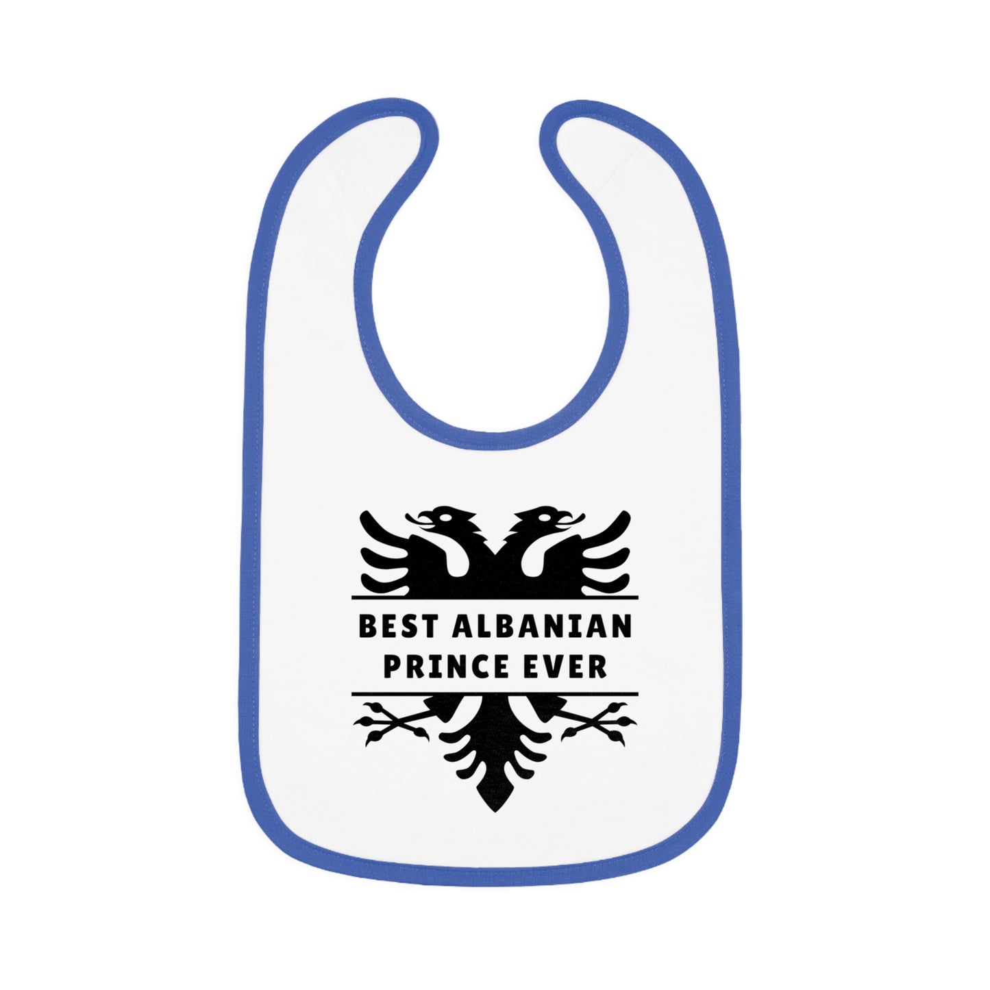 Best Albanian Prince Ever Baby Bib | Soft Contrast Trim Bib – Cute Gift for Newborns, Baby Showers & More