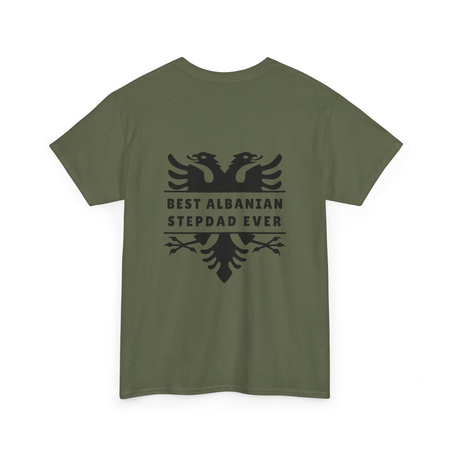 Best Albanian Stepdad Ever – Dual-Sided T-Shirt | Albanian Eagle Pride Tee | Gift for Stepfathers | Multiple Colors Available