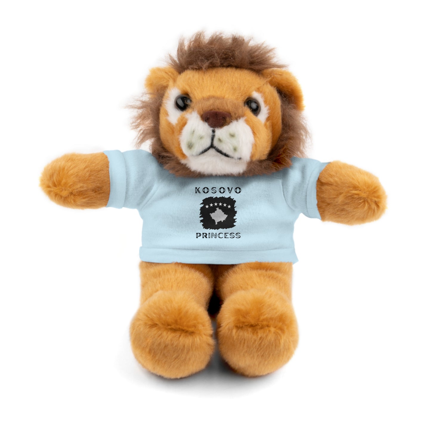 Kosovo Princess | 8" Plush Lion with Personalized Tee – Majestic & Cuddly Gift for Kids & Toddlers