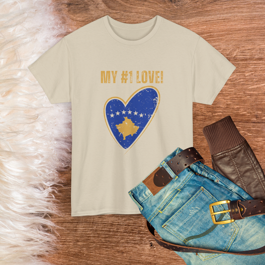 My #1 Love Kosovo Map Heart T-Shirt – Show Your Kosovar & Albanian Pride