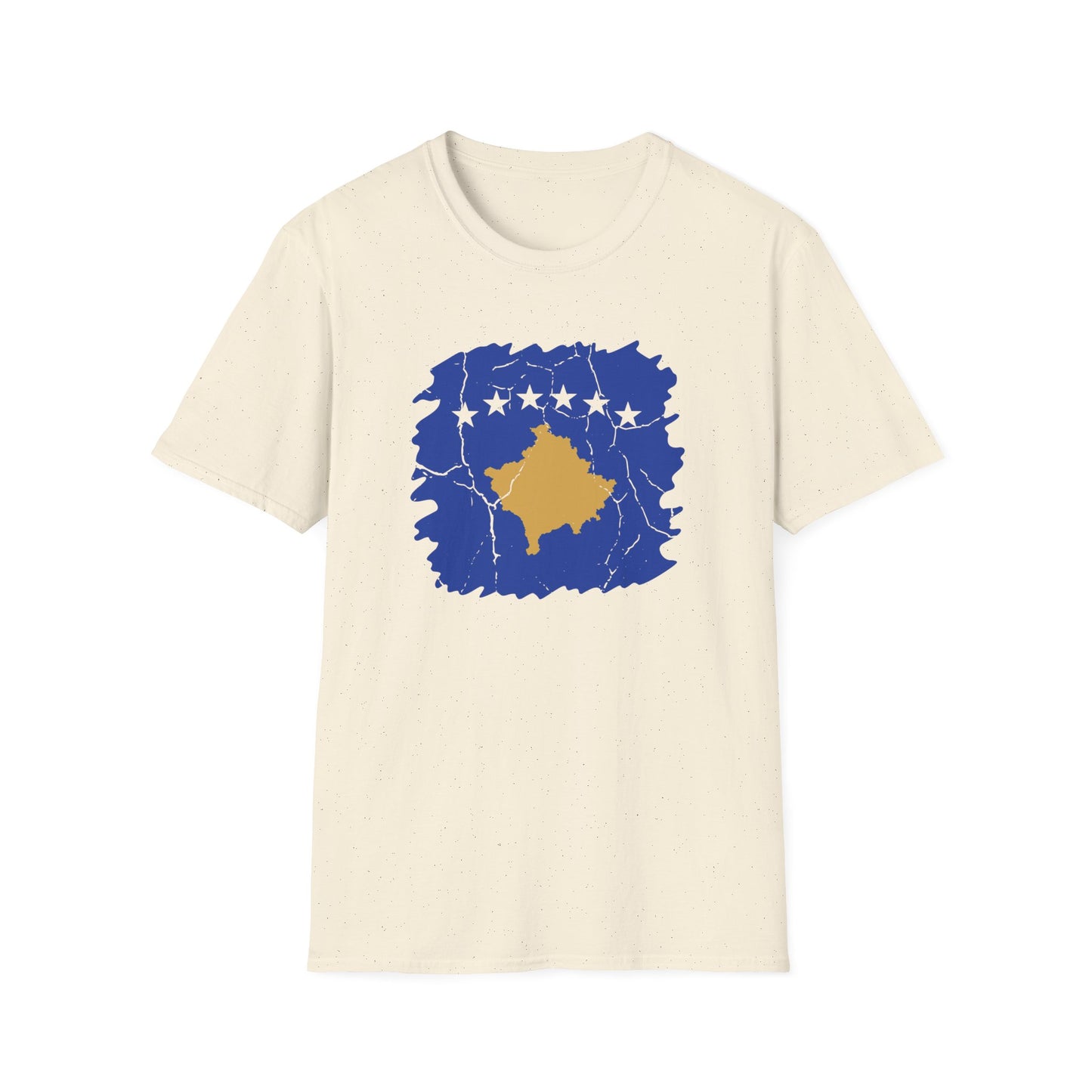 Distressed Kosovo Flag Map T-Shirt – Unisex Softstyle National Pride Tee