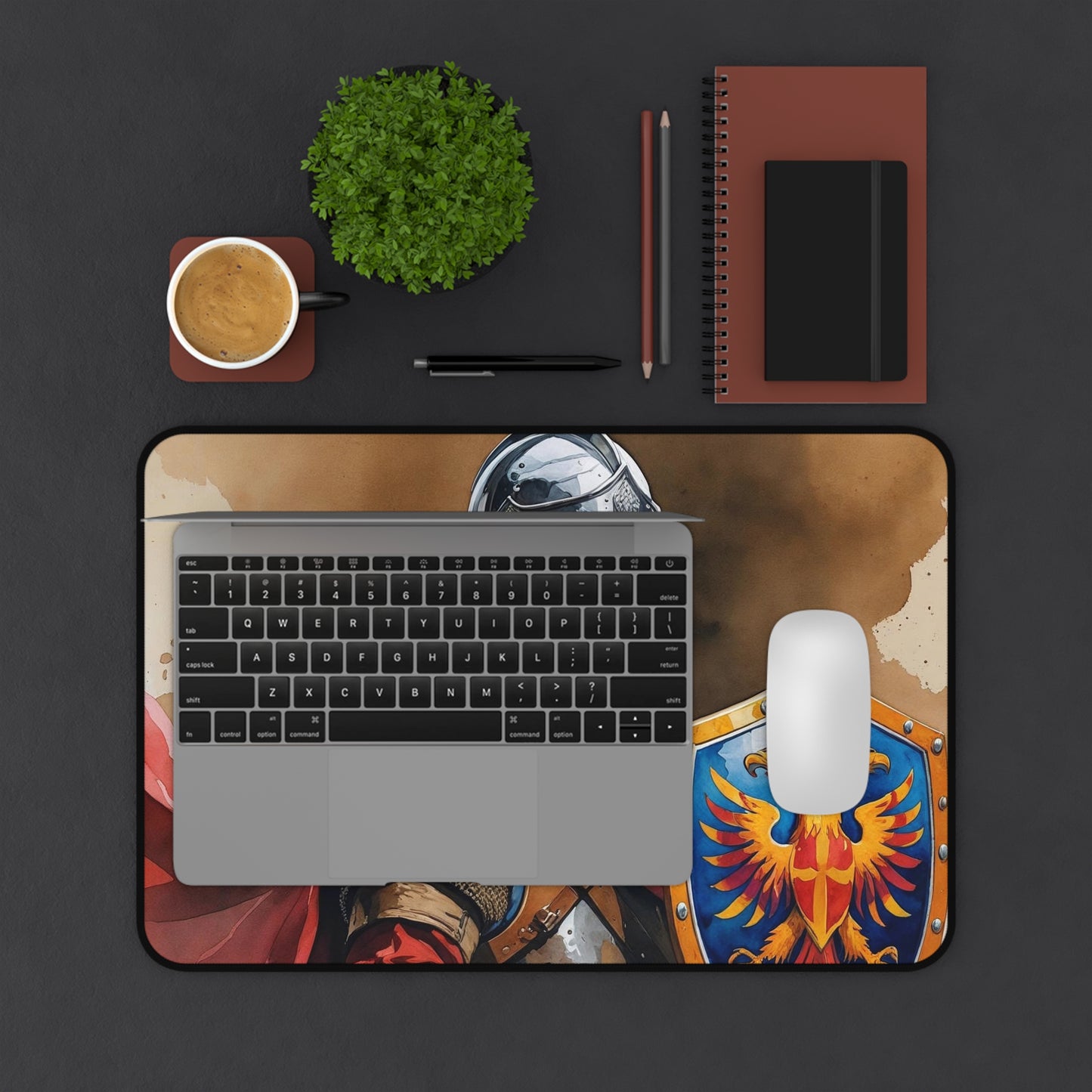 Scanderbeg Warrior Desk Mat – 12"x18" Epic Office & Gaming Accessory | Patriotic Gift | Bold Desk Decor