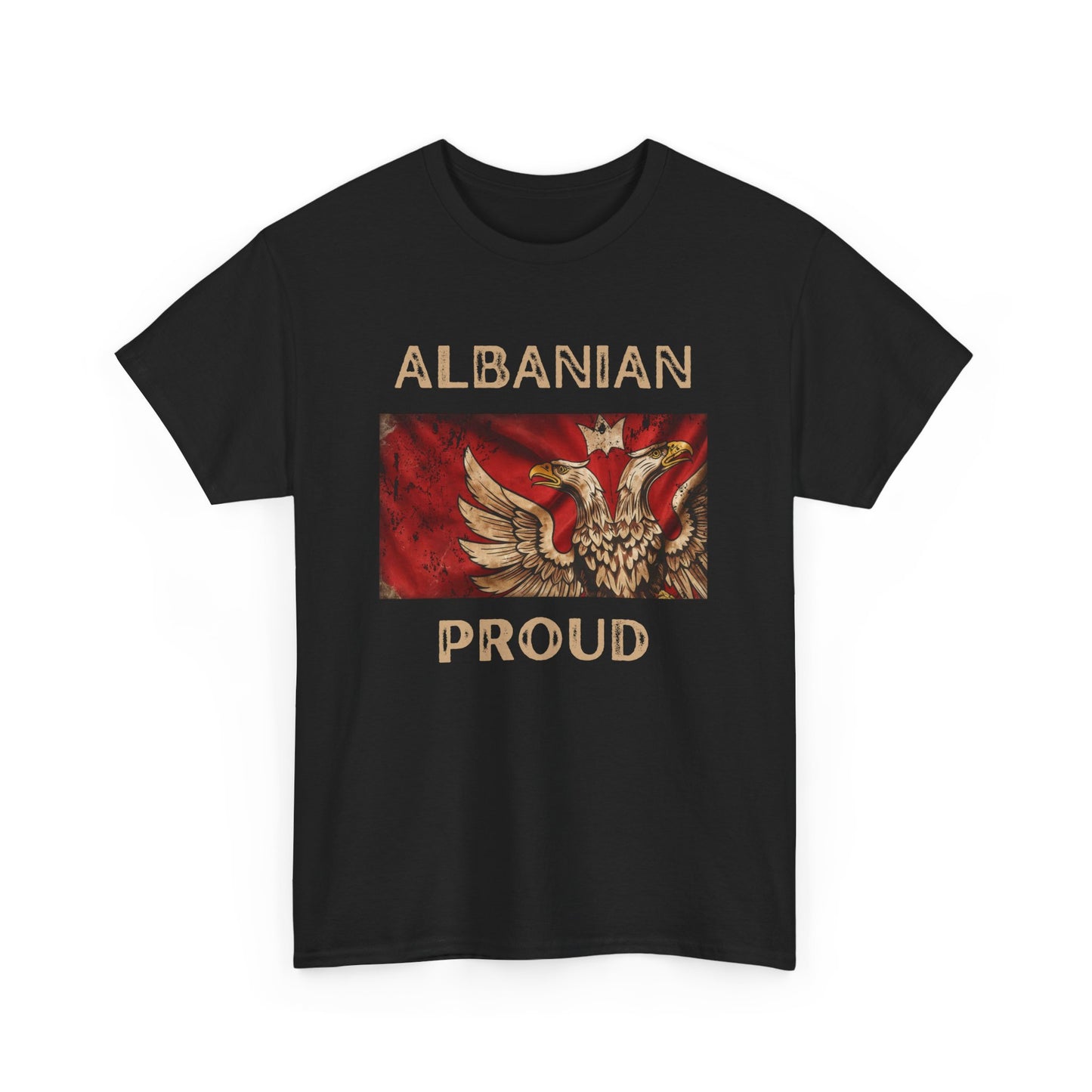 Albanian Proud T-Shirt – Unisex Softstyle Tee | Distressed Double-Headed Eagle Design