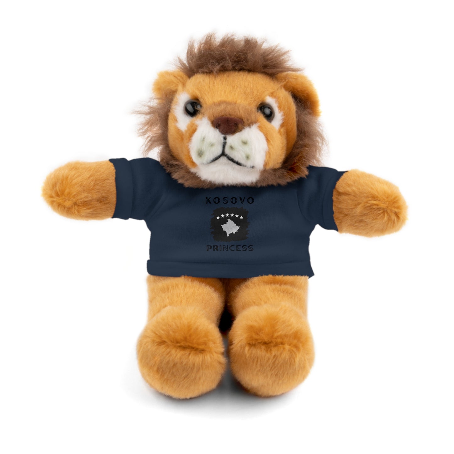 Kosovo Princess | 8" Plush Lion with Personalized Tee – Majestic & Cuddly Gift for Kids & Toddlers
